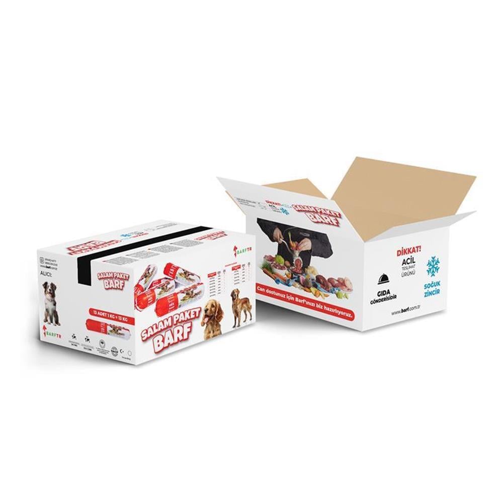 Mix Barf 13 kg 1000 GR Salam Paket Tekli Ambalajlarda Köpek Maması