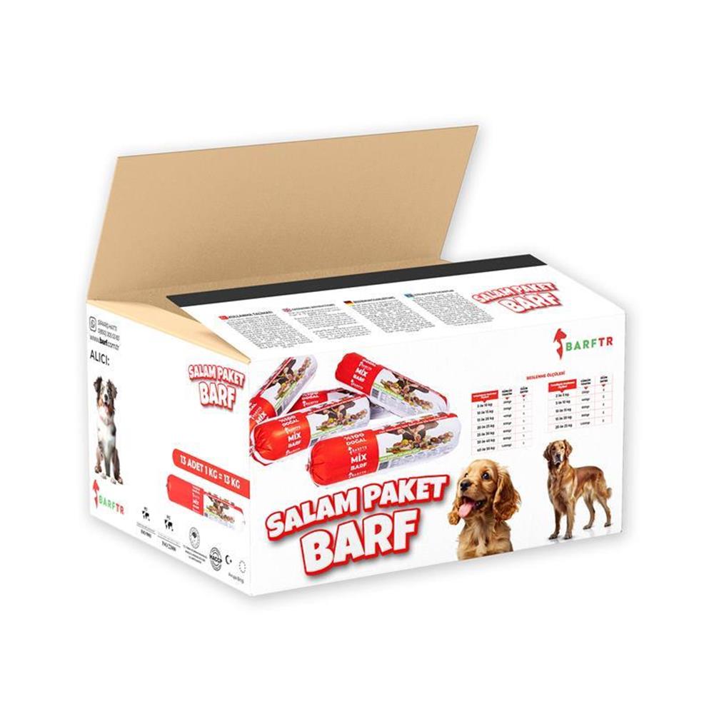 Mix Barf 13 kg 1000 GR Salam Paket Tekli Ambalajlarda Köpek Maması