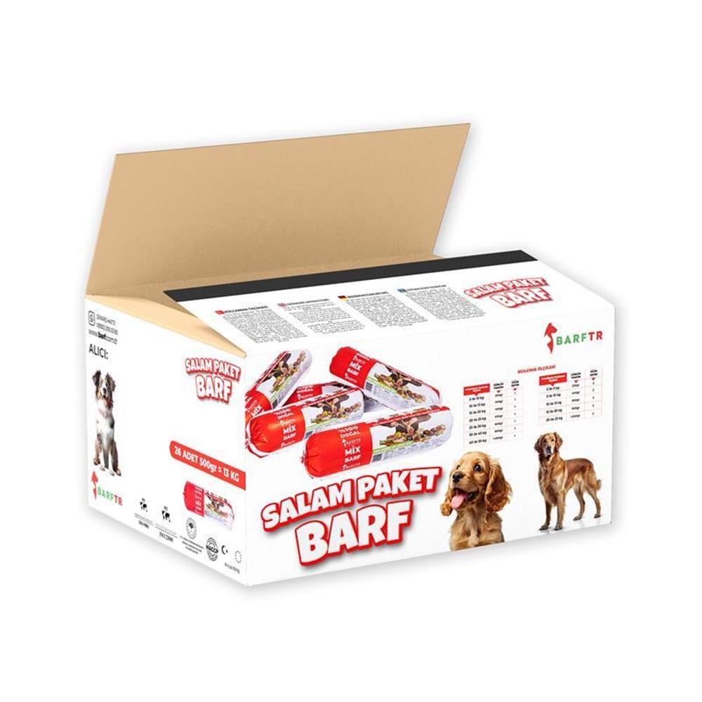Mix Barf 13 kg 500 GR Salam Paket Tekli Ambalajlarda Köpek Maması