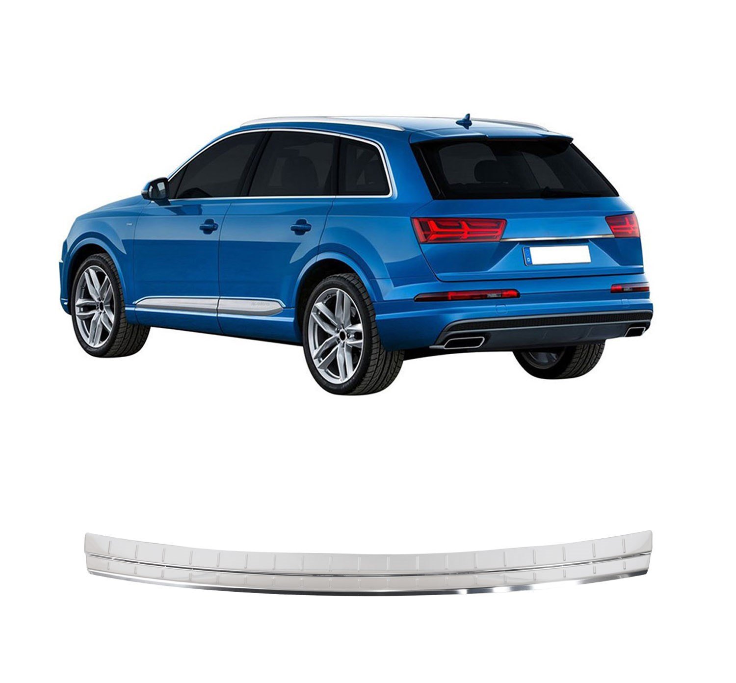 AUDI Q7 UYUMLU 2015- KROM ARKA TAMPON EŞİĞİ KORUMA