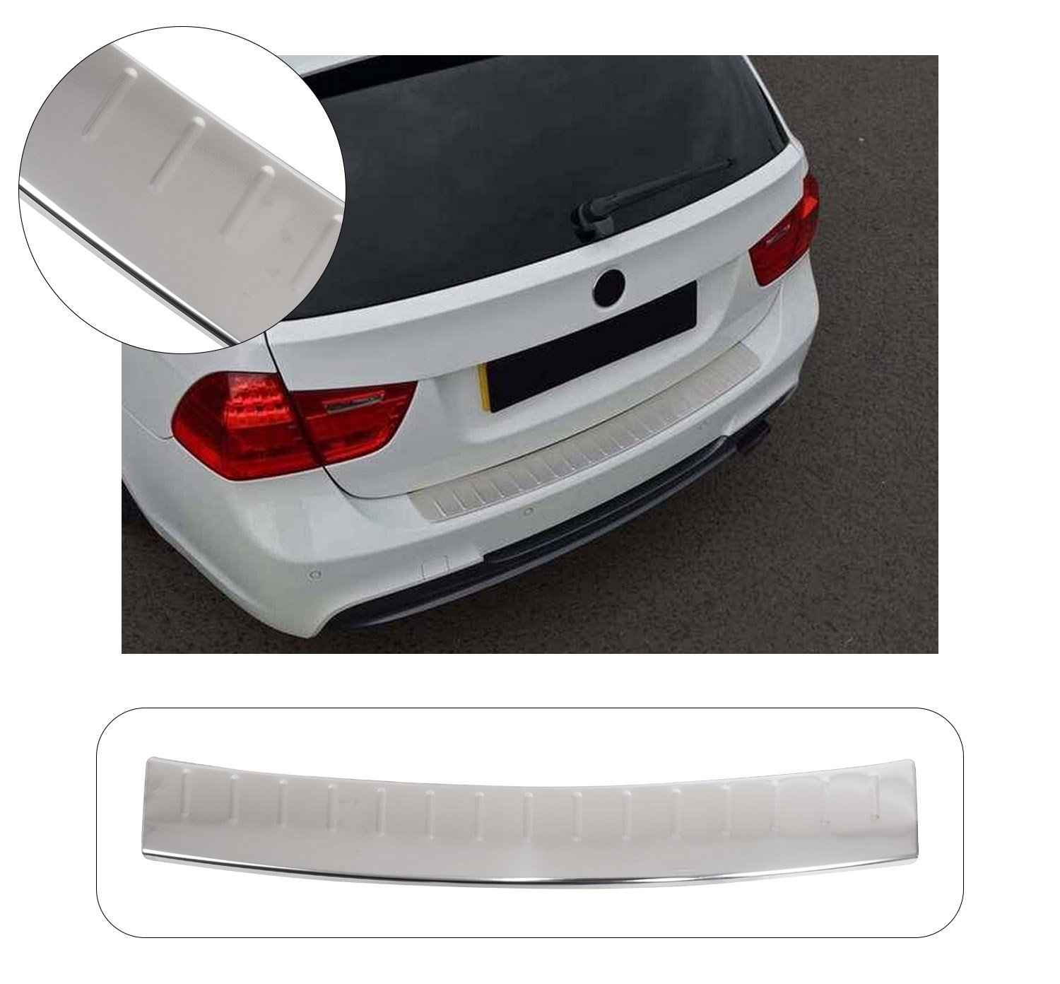 BMW E91 TOURING UYUMLU 2008-2012 KROM ARKA TAMPON ÜSTÜ KORUMA