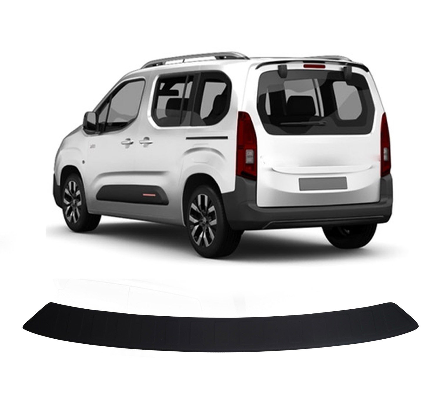 Citroen Berlingo Uyumlu 2019 ve Üzeri Uzun Model ABS Arka Tampon Üstü Koruma