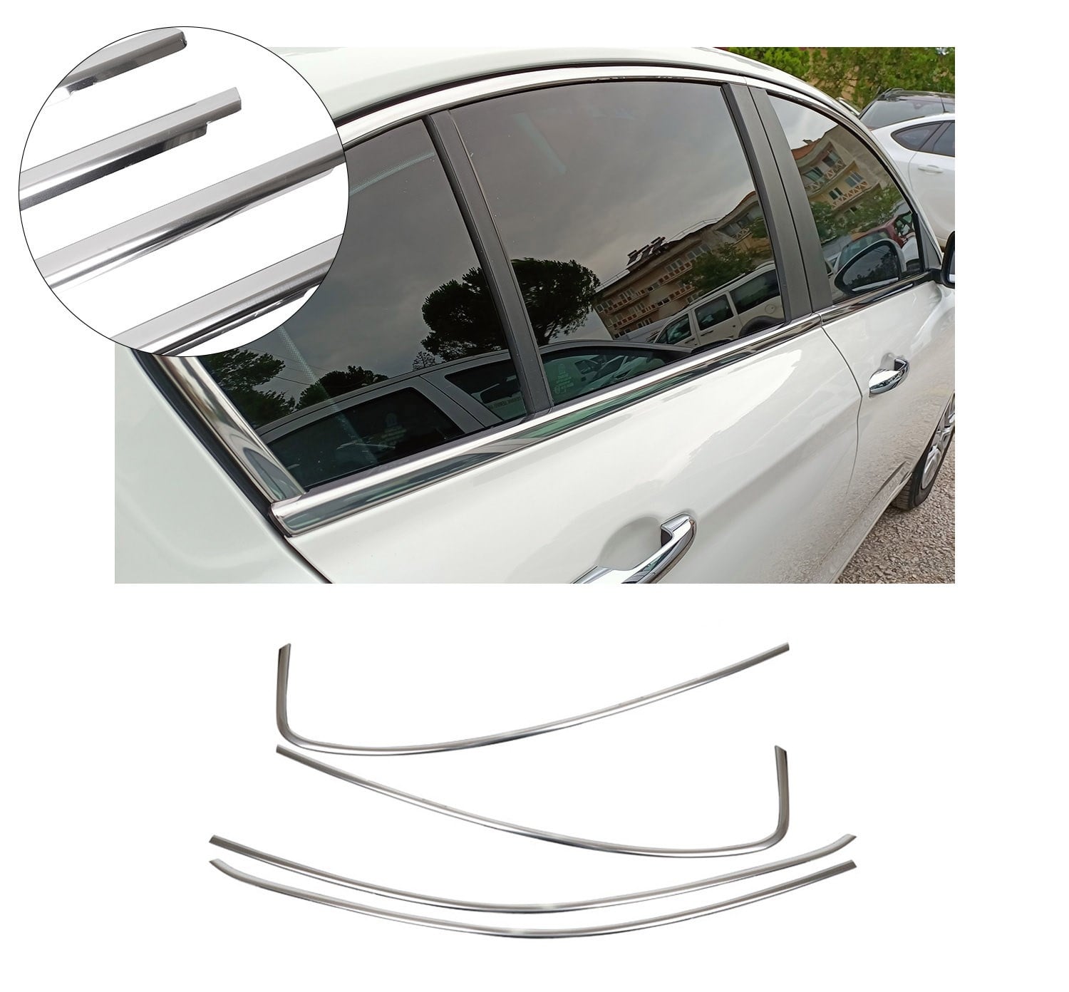 FIAT EGEA CAM ÜST ÇERÇEVESİ 2015- 4 prç