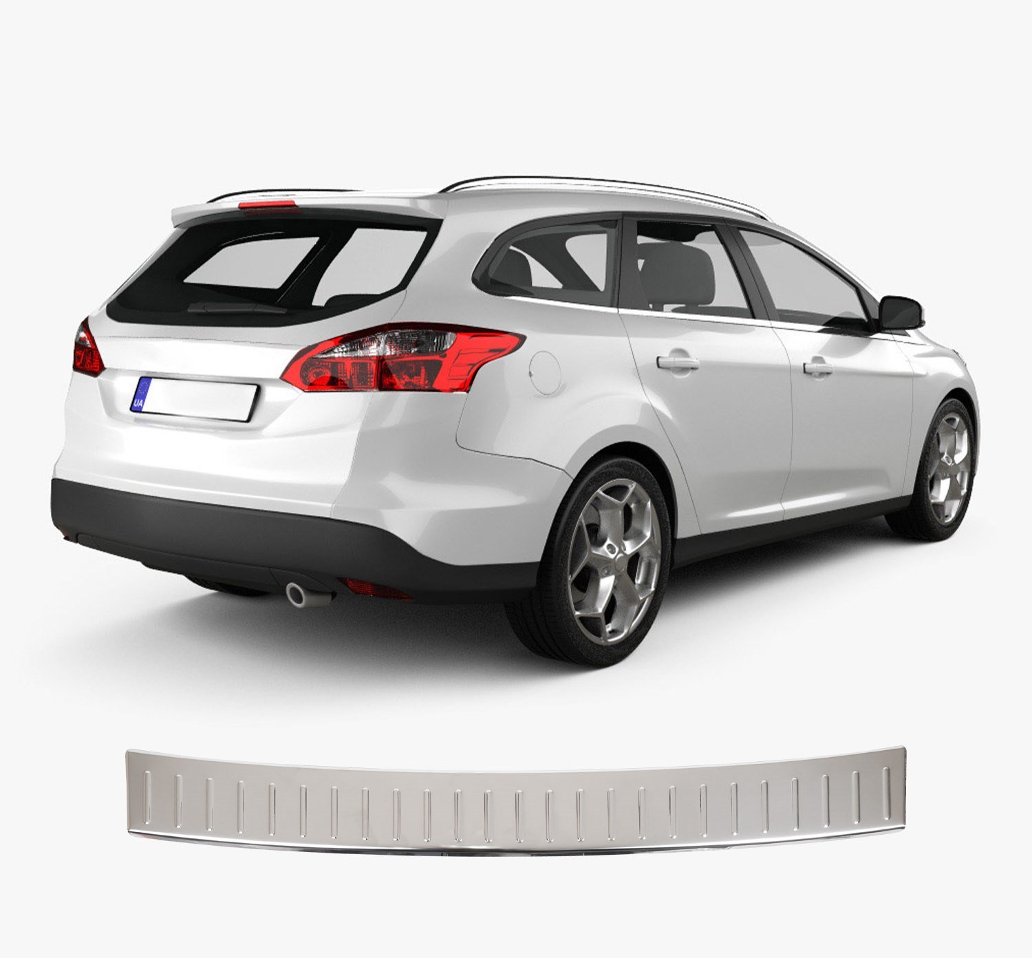 FORD FOCUS 4 SW UYUMLU 2018- KROM PARLAK ARKA TAMPON EŞİĞİ KORUMA