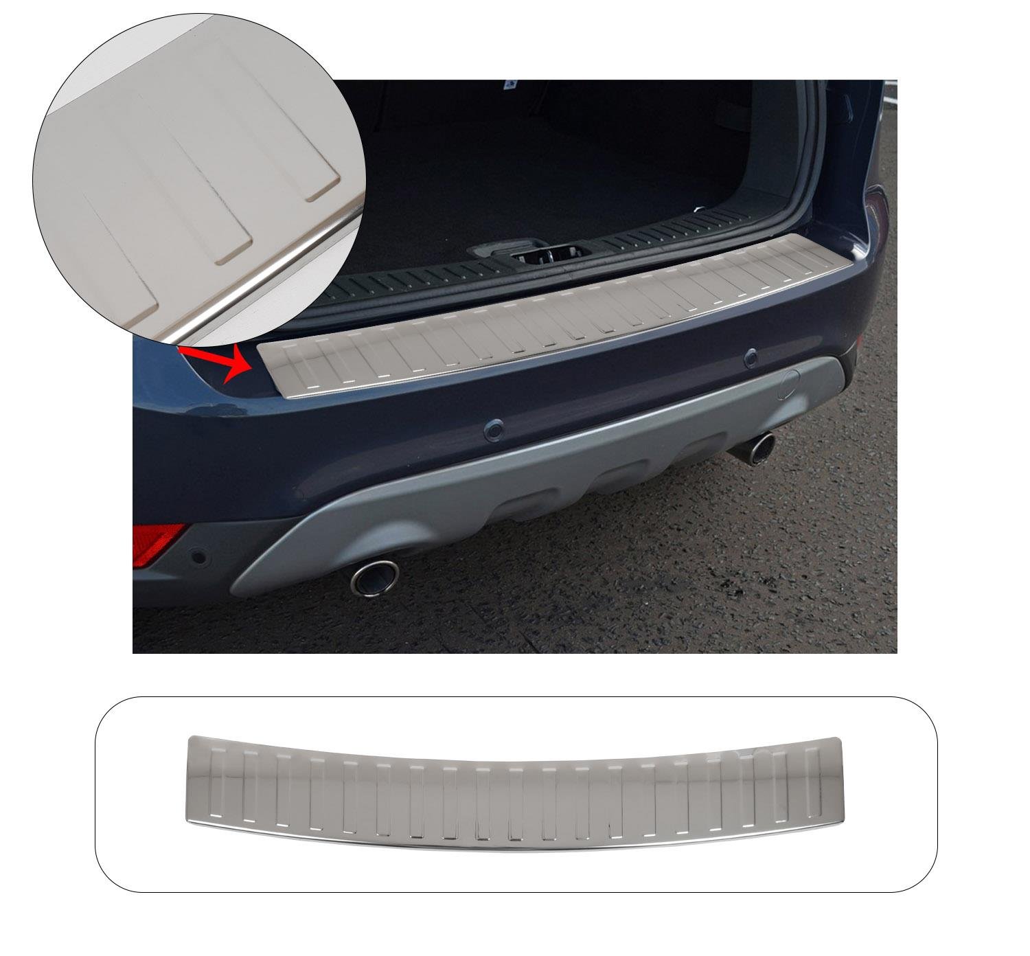 FORD KUGA 1 2008-2012 KROM PARLAK ARKA TAMPON ÜSTÜ KORUMA