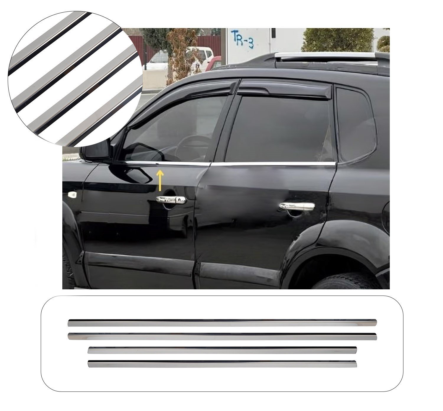HYUNDAI TUCSON 2004-2012 CAM ÇITASI 4 PRÇ/