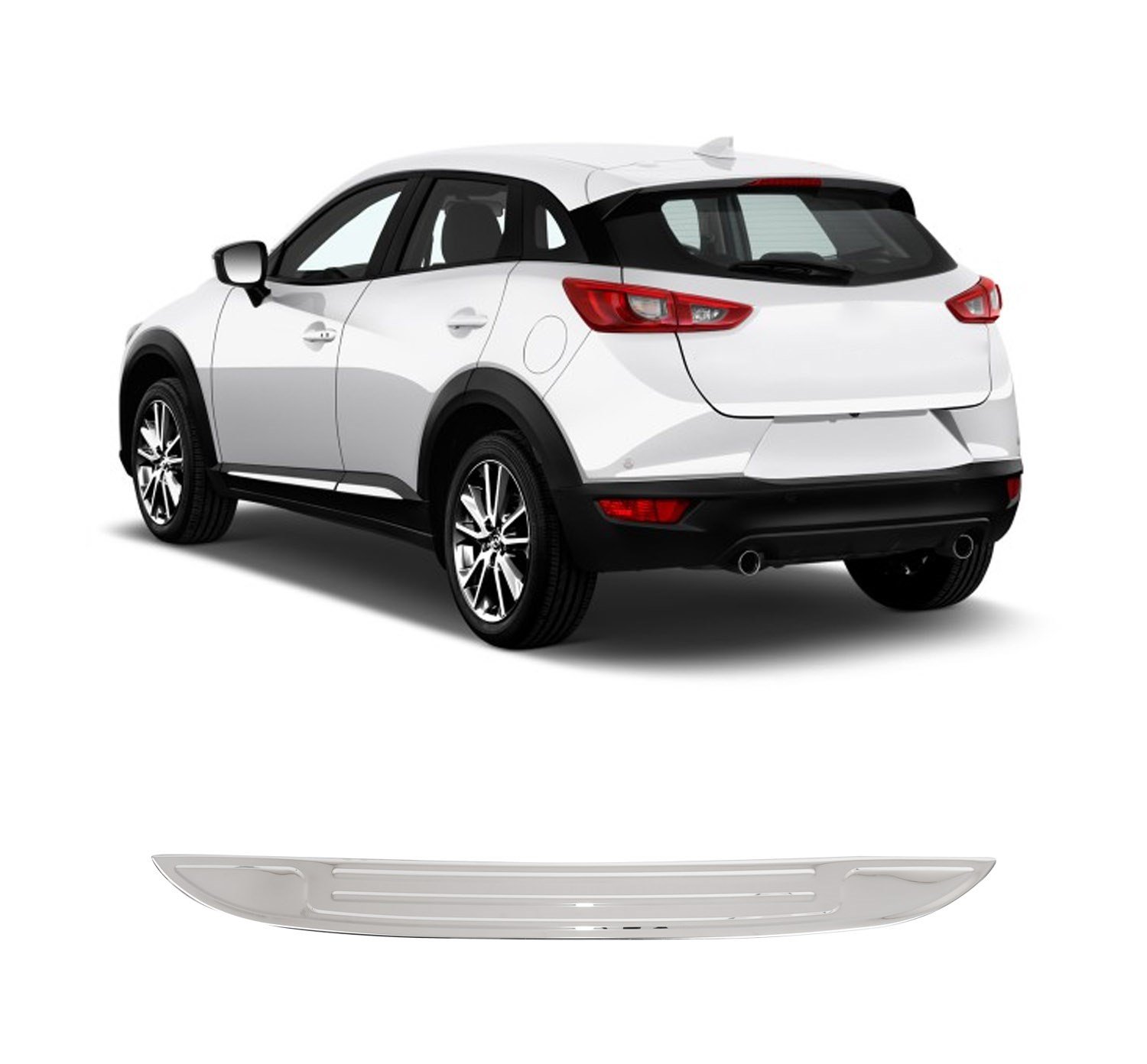 MAZDA CX-3 UYUMLU 2015- KROM ARKA TAMPON EŞİĞİ KORUMA