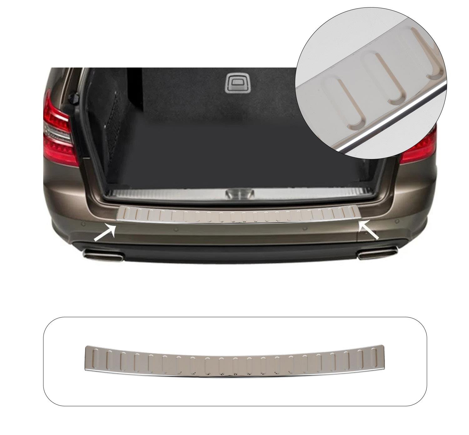 MB W212 SW E-KLASSE 2009-2016 KROM PARLAK ARKA TAMPON ÜSTÜ KORUMA