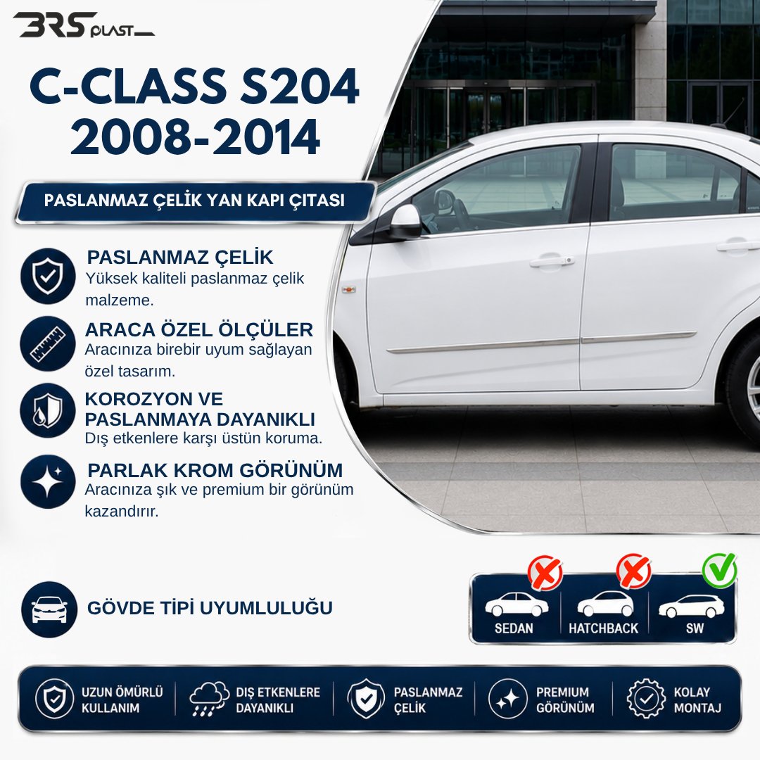 MERCEDES C CLASS S204 SW 2008-2014 YAN KAPI ÇITASI