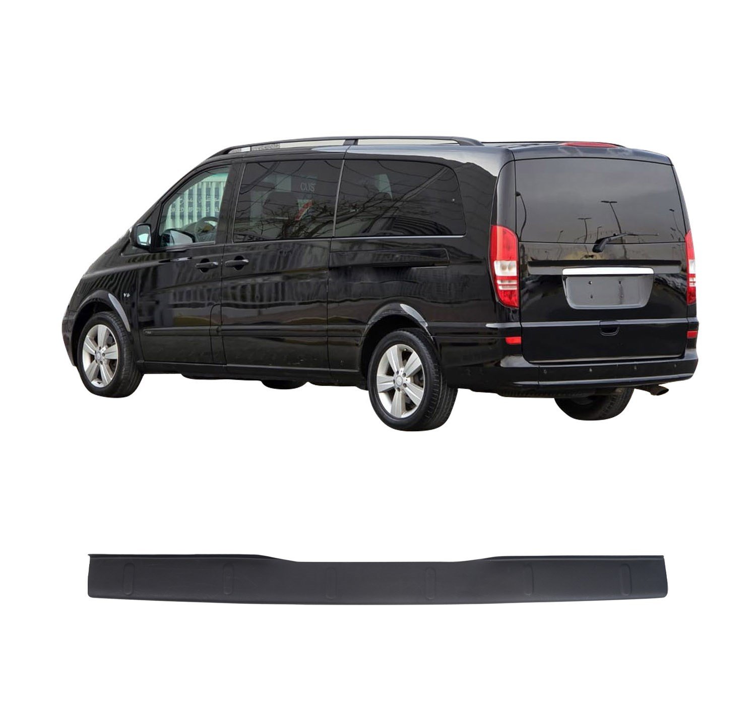 Mercedes Viano Uyumlu 2003 ve Üzeri Farklı Desen ABS Arka Tampon Üstü Koruma