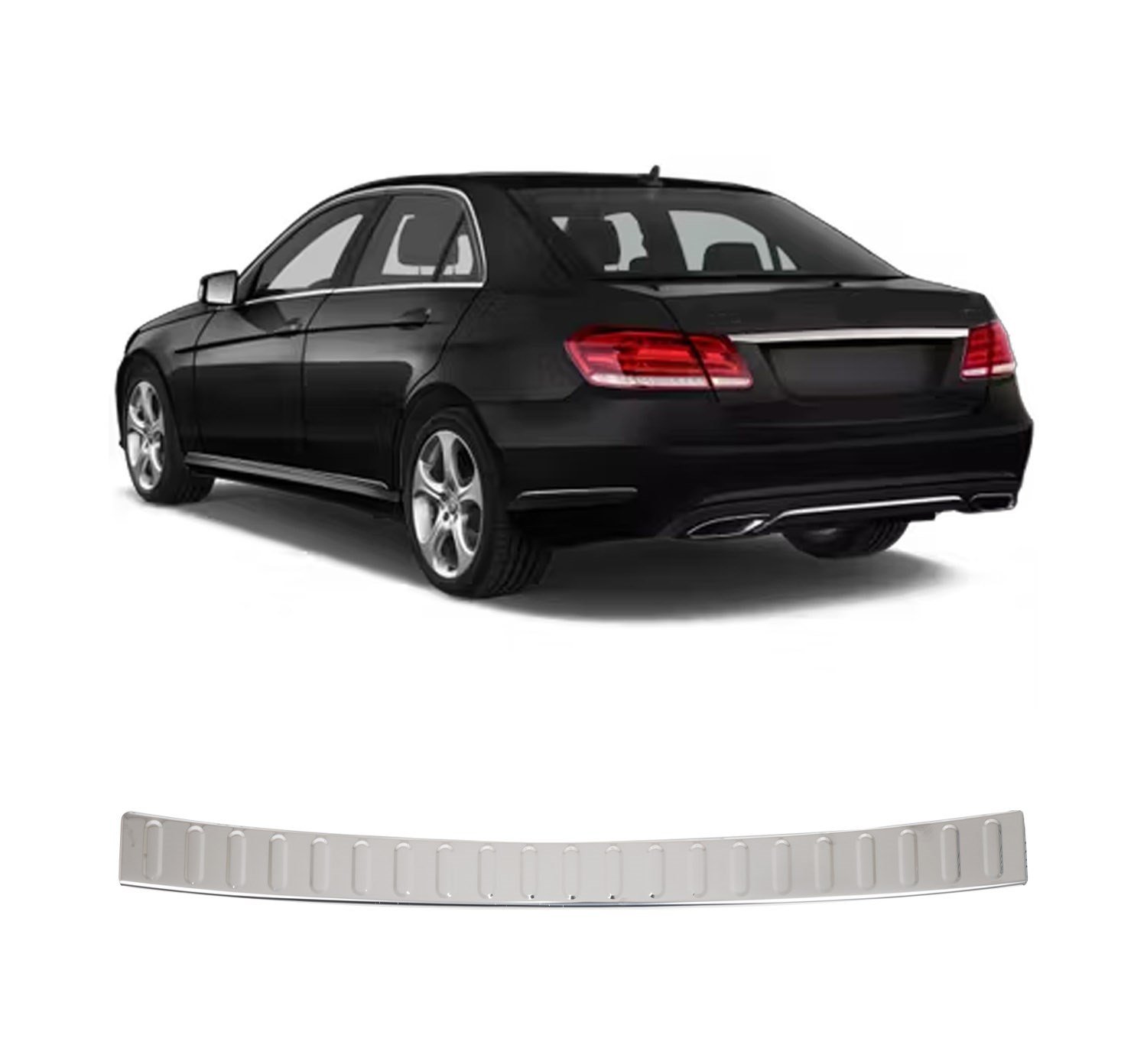 MERCEDES W212 SW E SERISI UYUMLU 2009-2016 KROM PARLAK ARKA TAMPON EŞİĞİ KORUMA