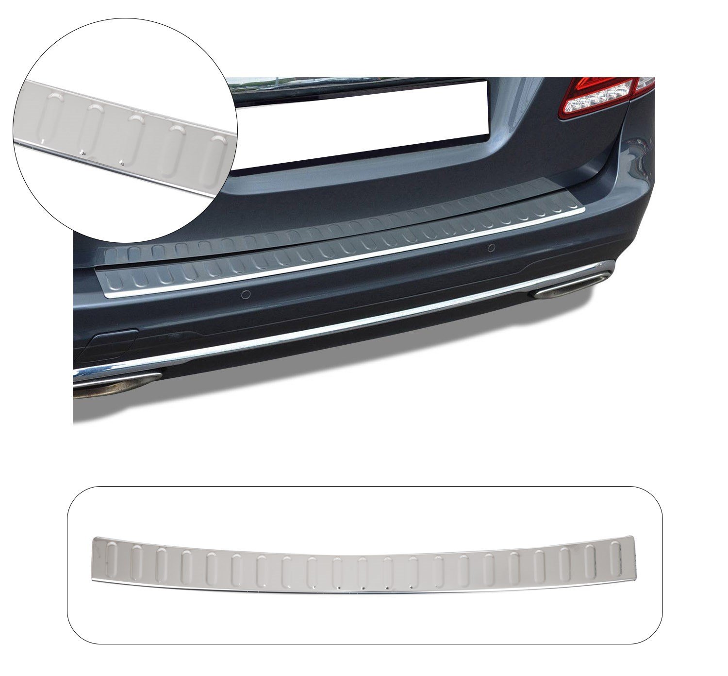 MERCEDES W212 SW E SERISI UYUMLU 2009-2016 KROM PARLAK ARKA TAMPON EŞİĞİ KORUMA