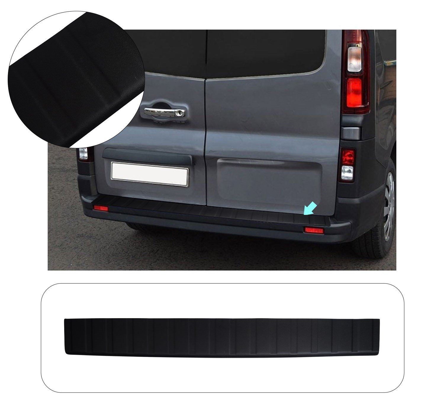 Opel Vivaro Uyumlu 2014 ve Üzeri ABS Arka Tampon Üstü Koruma