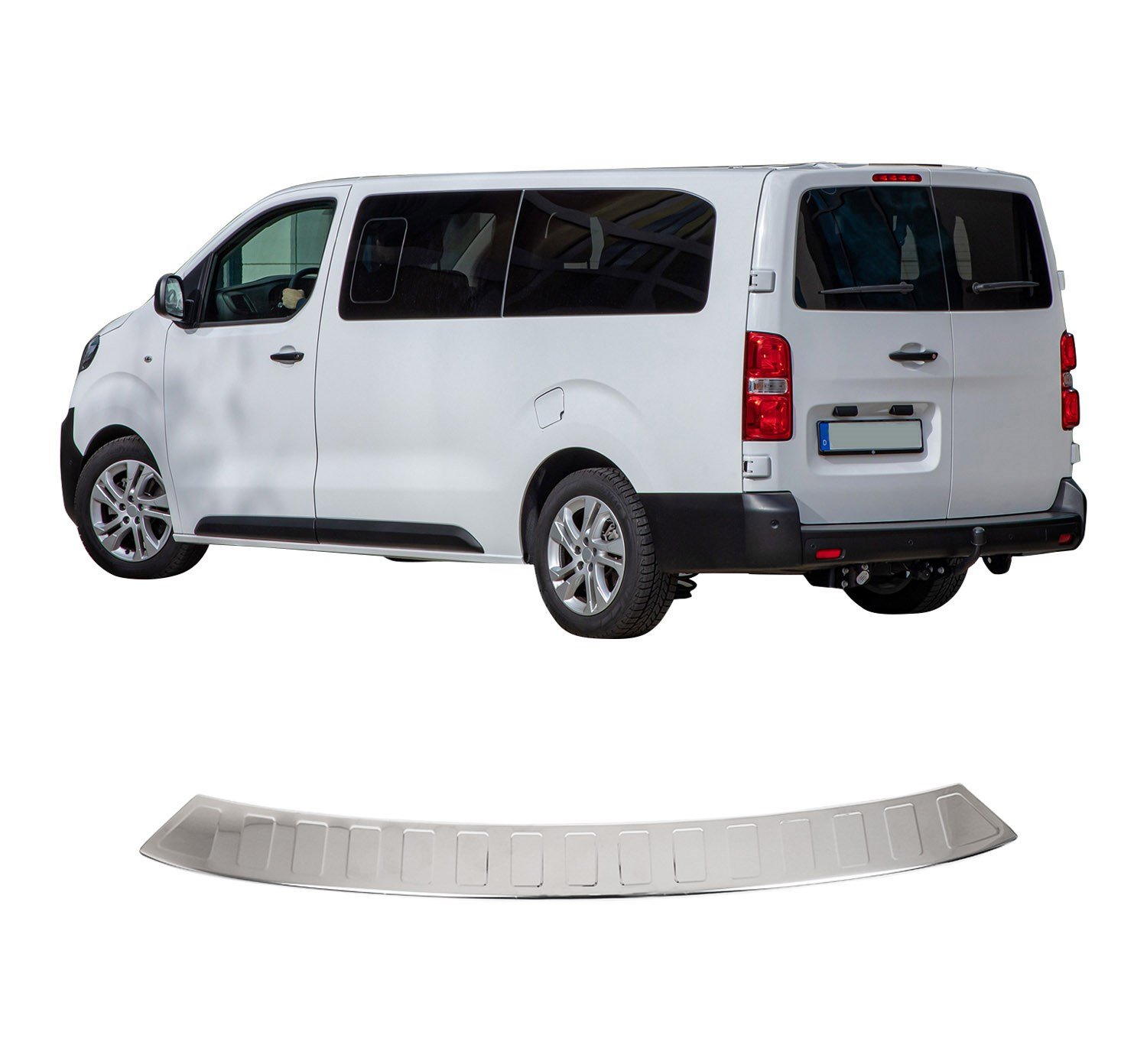OPEL VIVARO UZUN ŞASE UYUMLU 2019- KROM PARLAK ARKA TAMPON EŞİĞİ KORUMA