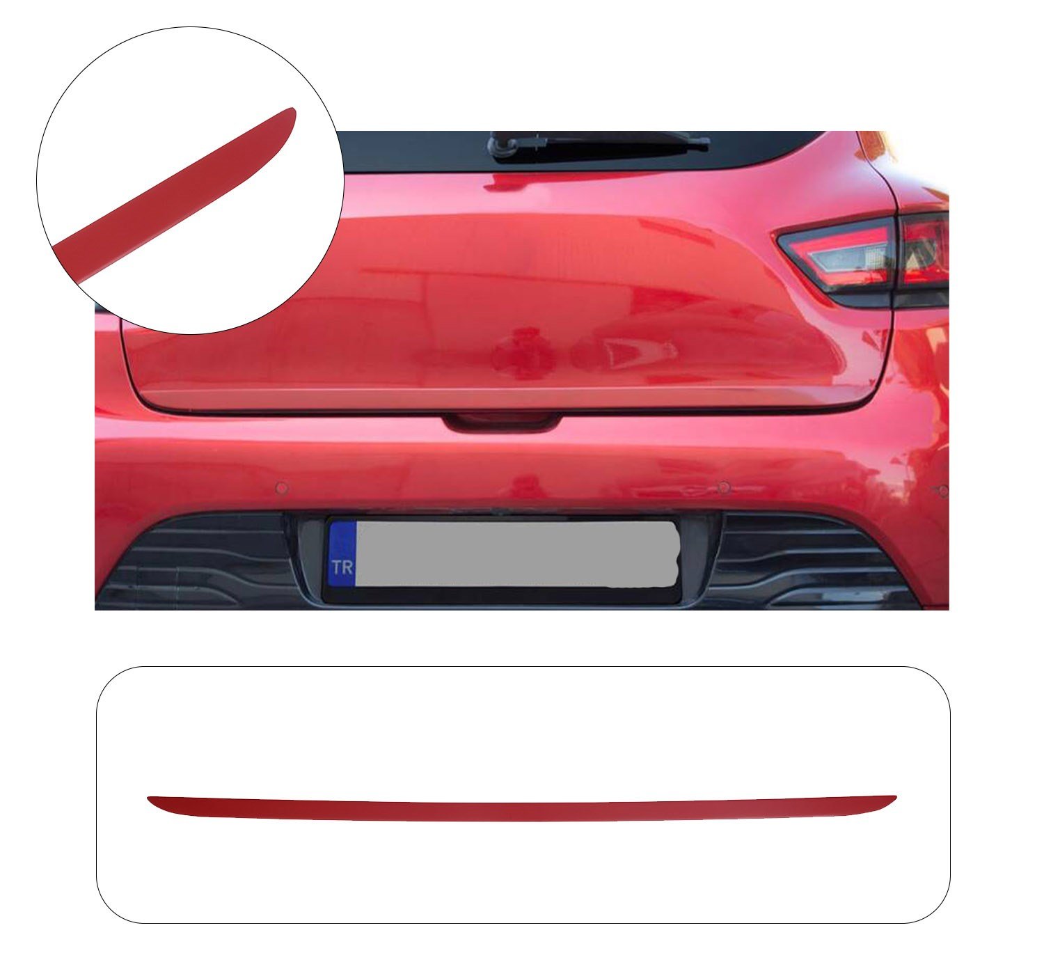RENAULT CLIO 4 BAGAJ ALT ÇITASI KIRMIZI