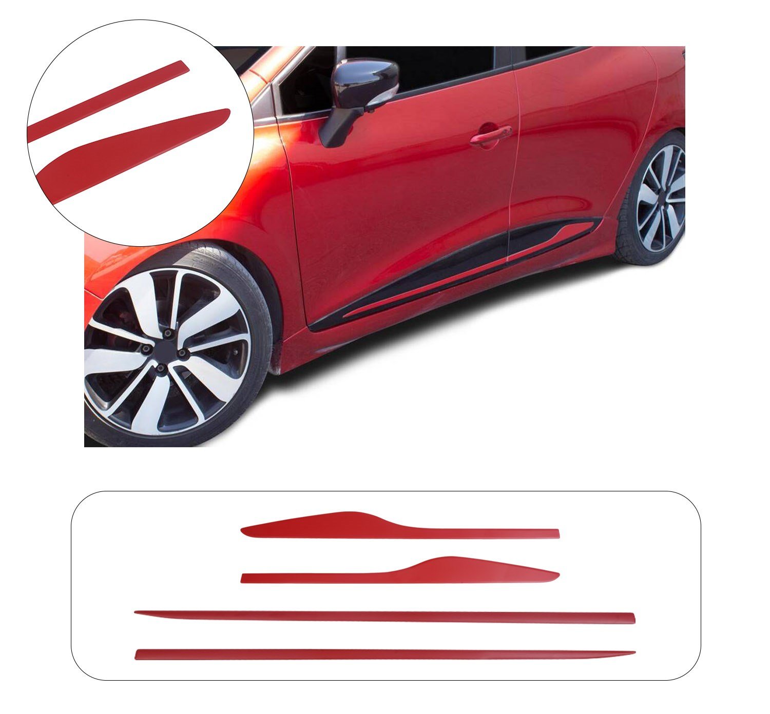 RENAULT CLIO 4 YAN KAPI ÇITASI KIRMIZI