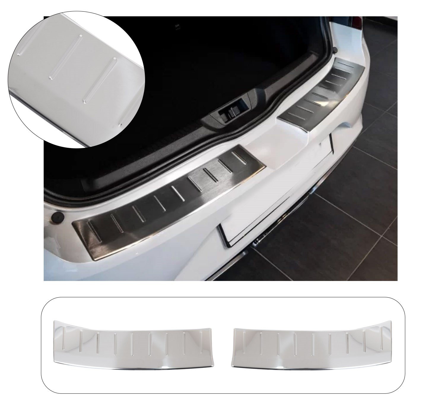 RENAULT MEGANE 4 HB UYUMLU 2016- KROM ARKA TAMPON EŞİĞİ KORUMA 2 PARÇA