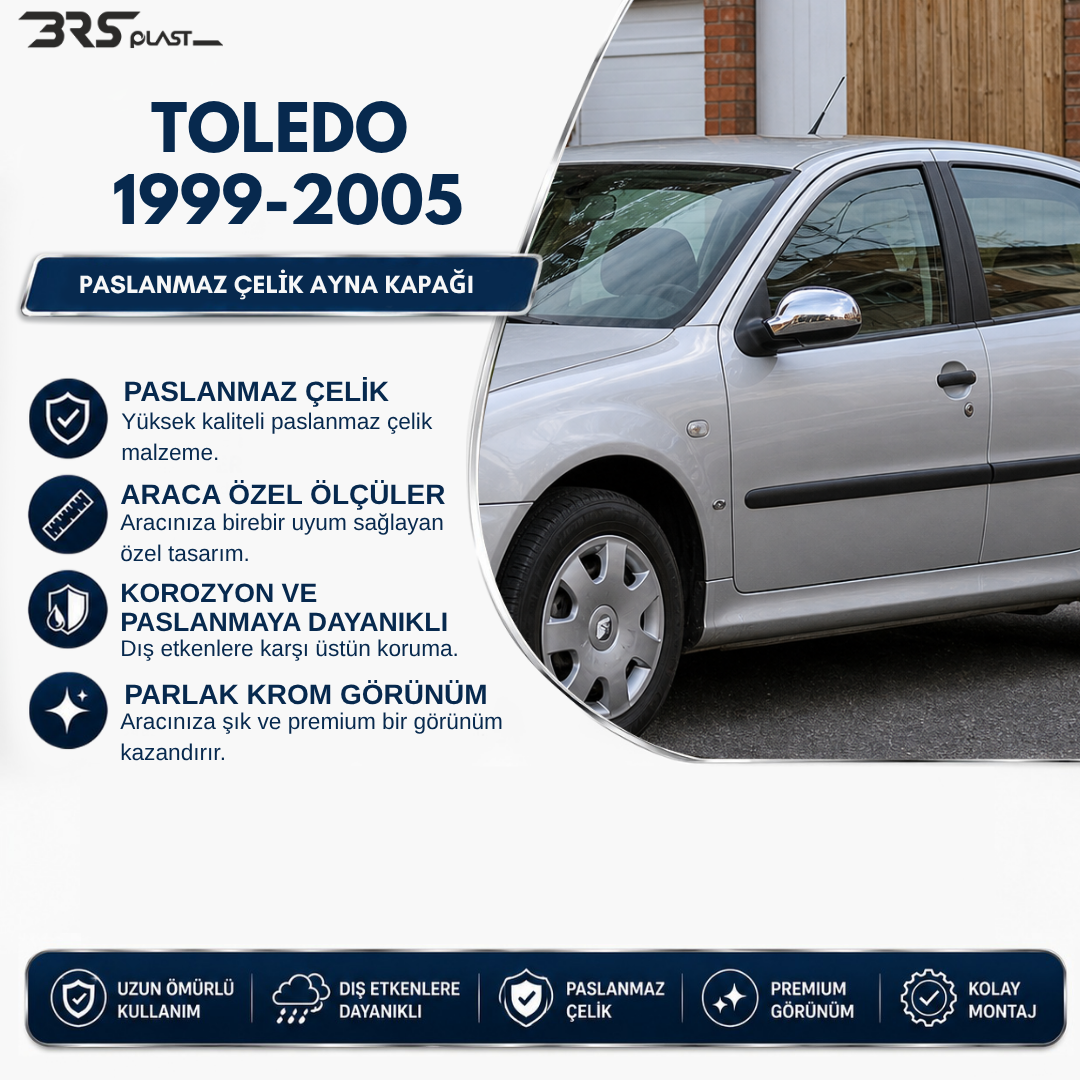 SEAT TOLEDO 1999-2005 AYNA KAPAĞI PASLANMAZ ÇELİK