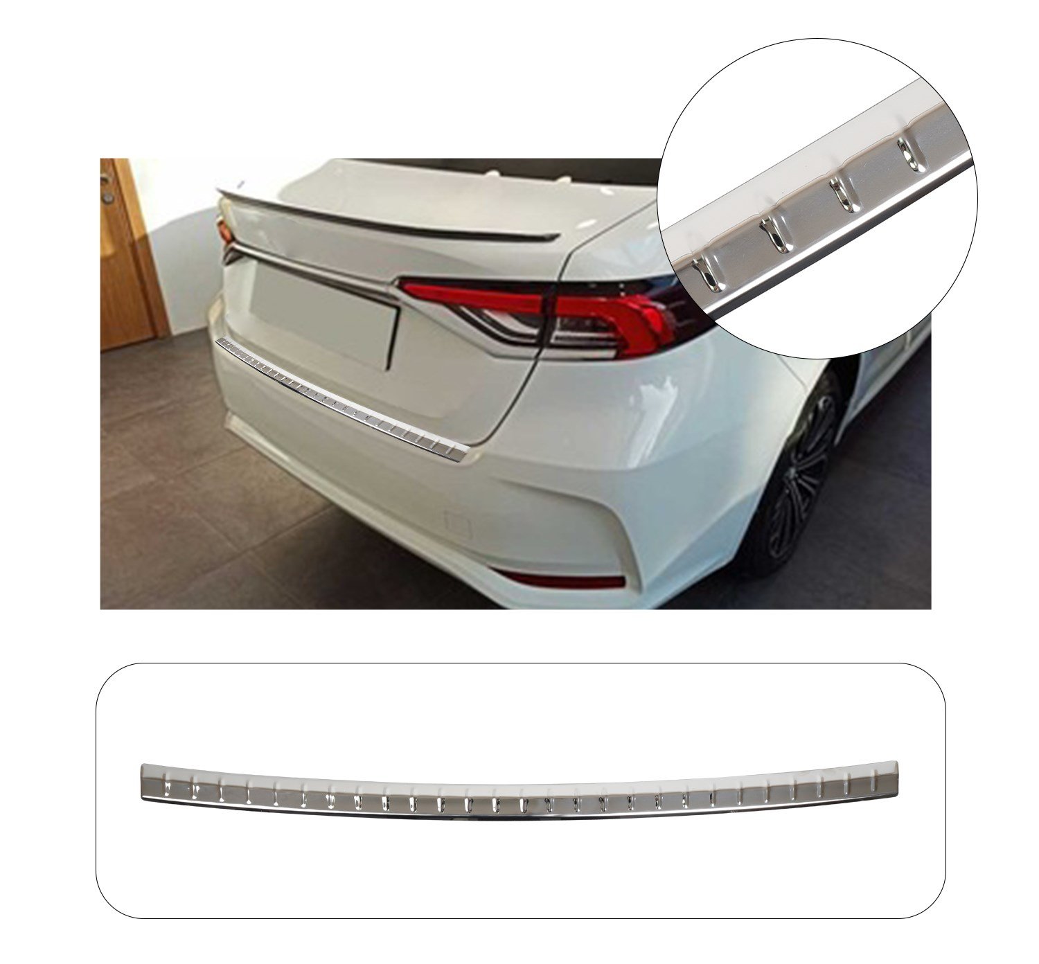 TOYOTA COROLLA UYUMLU 2019- KROM ARKA TAMPON EŞİĞİ KORUMA