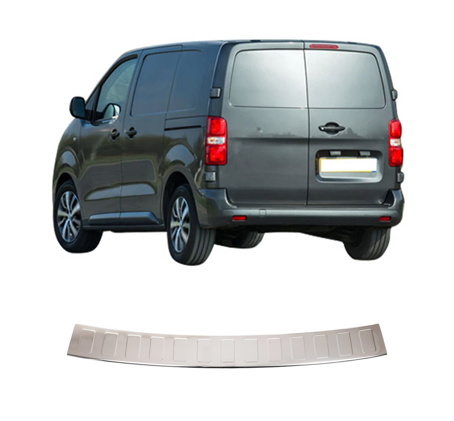 TOYOTA PROACE KISA ŞASE UYUMLU 2016- KROM PARLAK ARKA TAMPON EŞİĞİ KORUMA