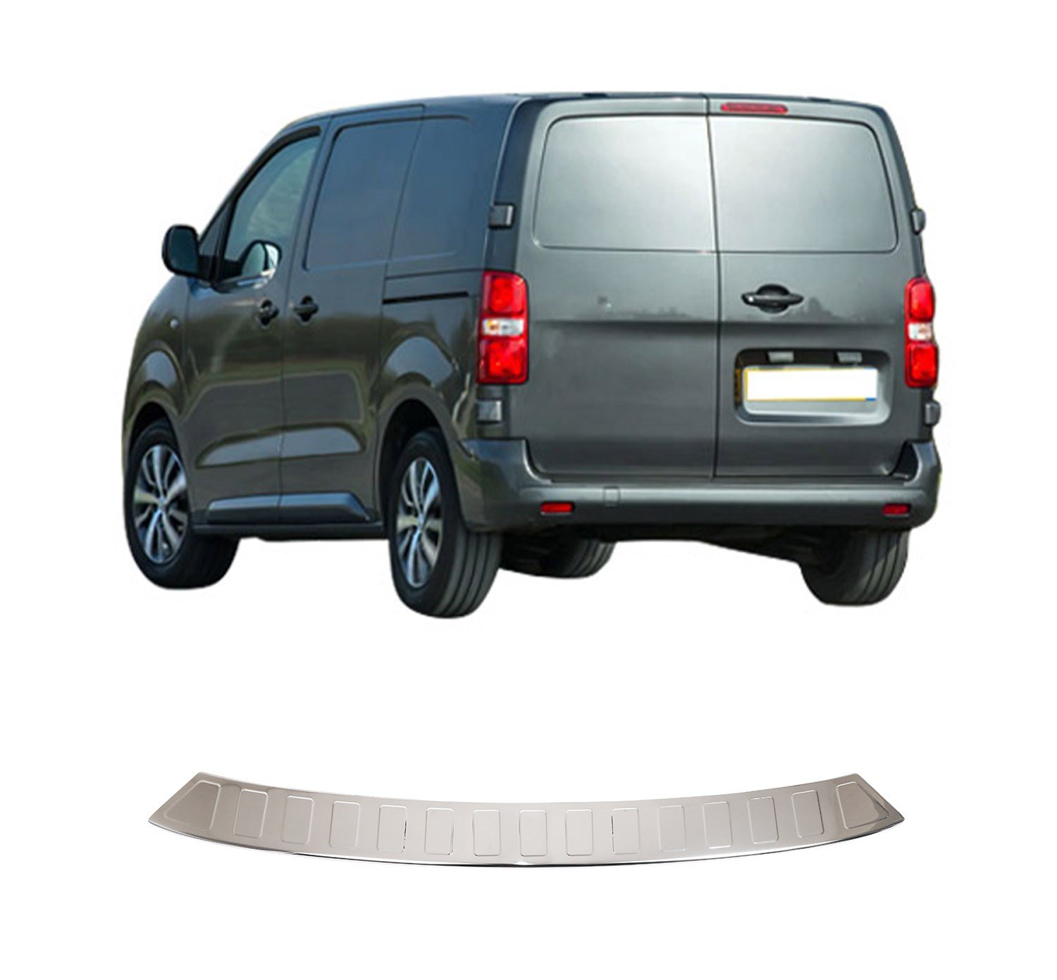 TOYOTA PROACE LONG UYUMLU 2016- KROM PARLAK ARKA TAMPON EŞİĞİ KORUMA
