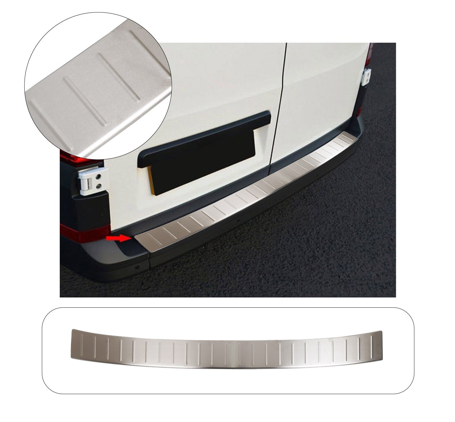 VOLKSWAGEN CRAFTER UYUMLU 2017- KROM PARLAK ARKA TAMPON EŞİĞİ KORUMA