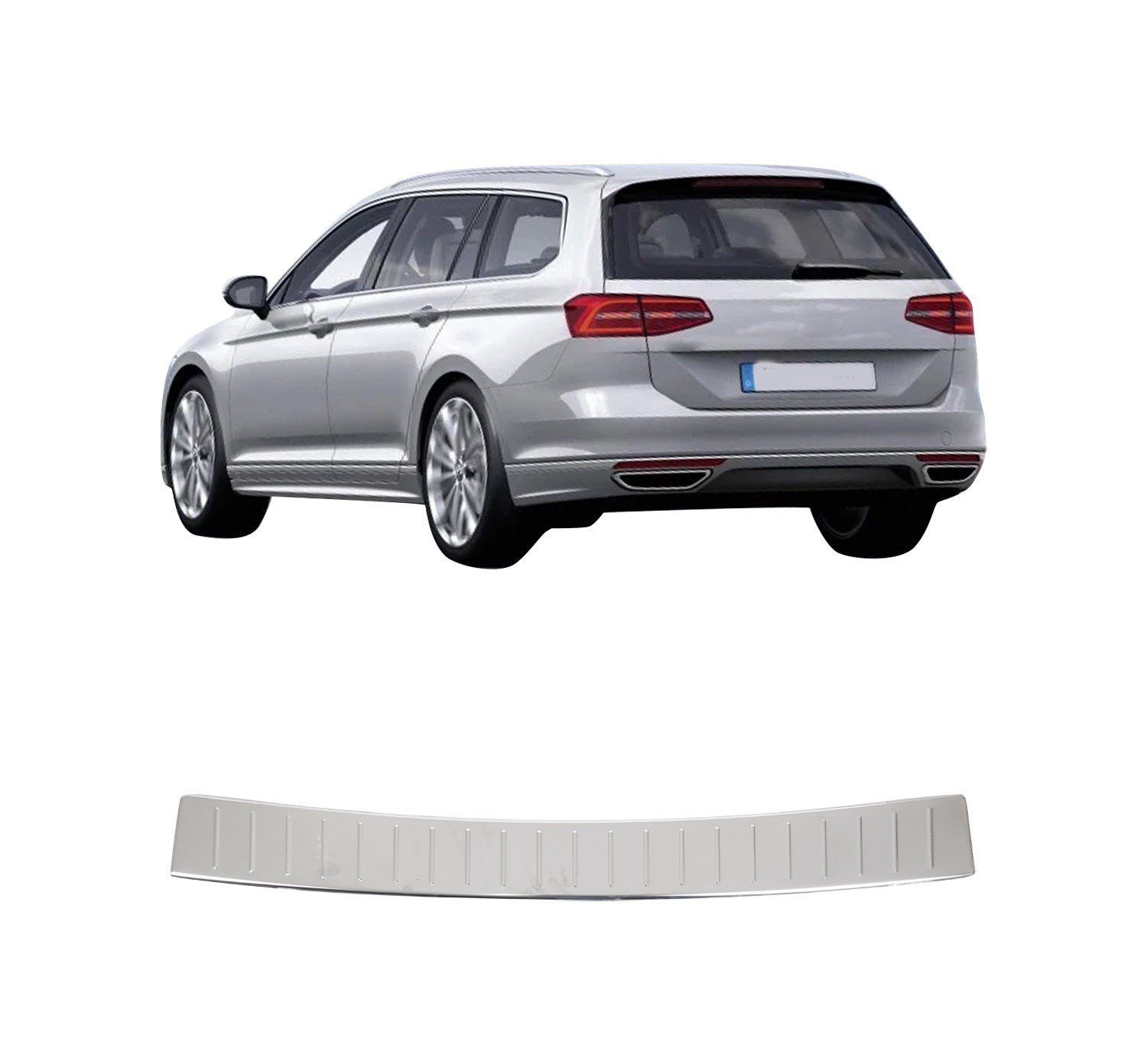 VOLKSWAGEN PASSAT B8.5 VARIANT UYUMLU 2015- KROM ARKA TAMPON EŞİĞİ KORUMA