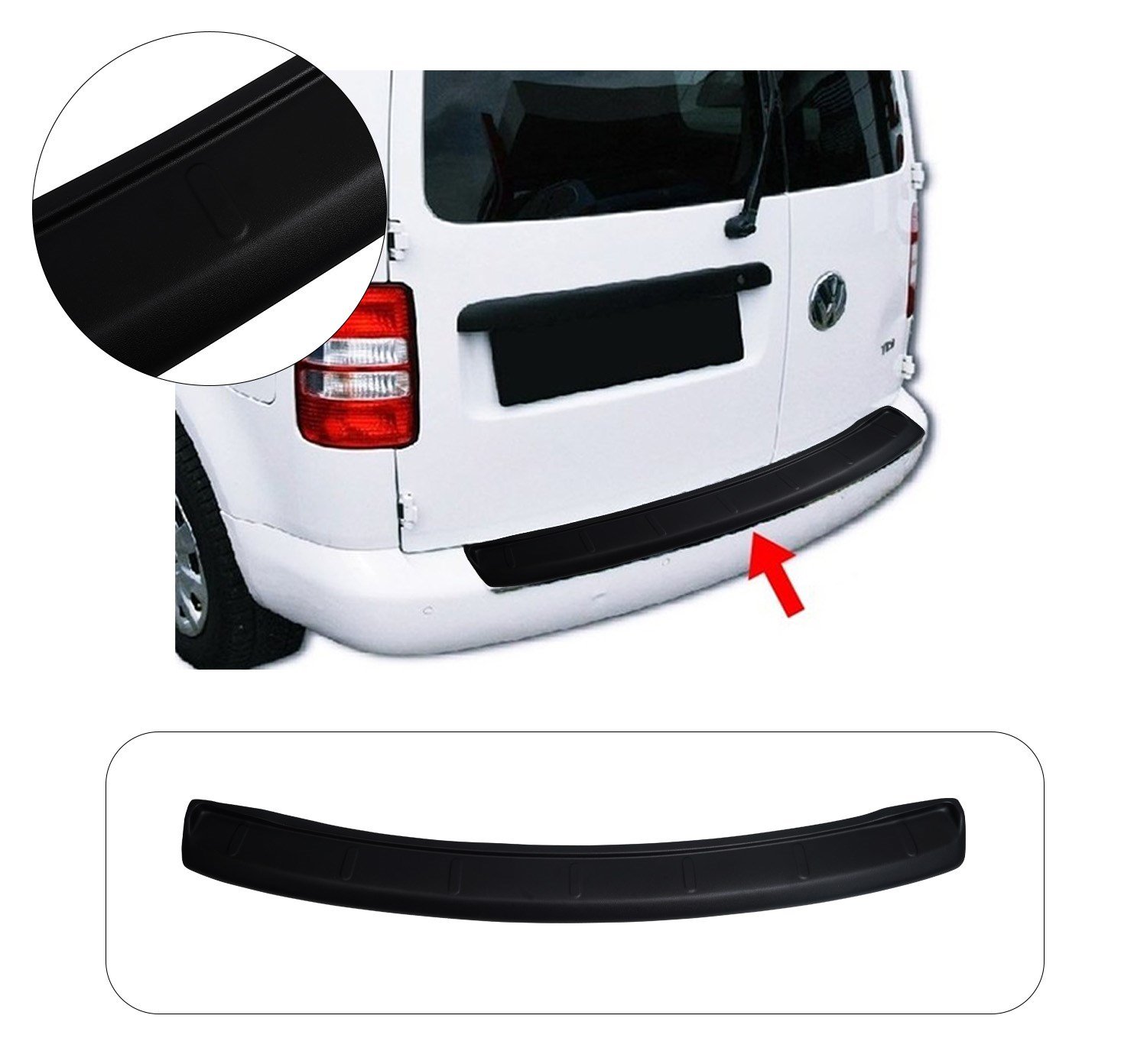 VW CADDY 2003-2015 ABS GENİŞ ARKA TAMPON ÜSTÜ KORUMA
