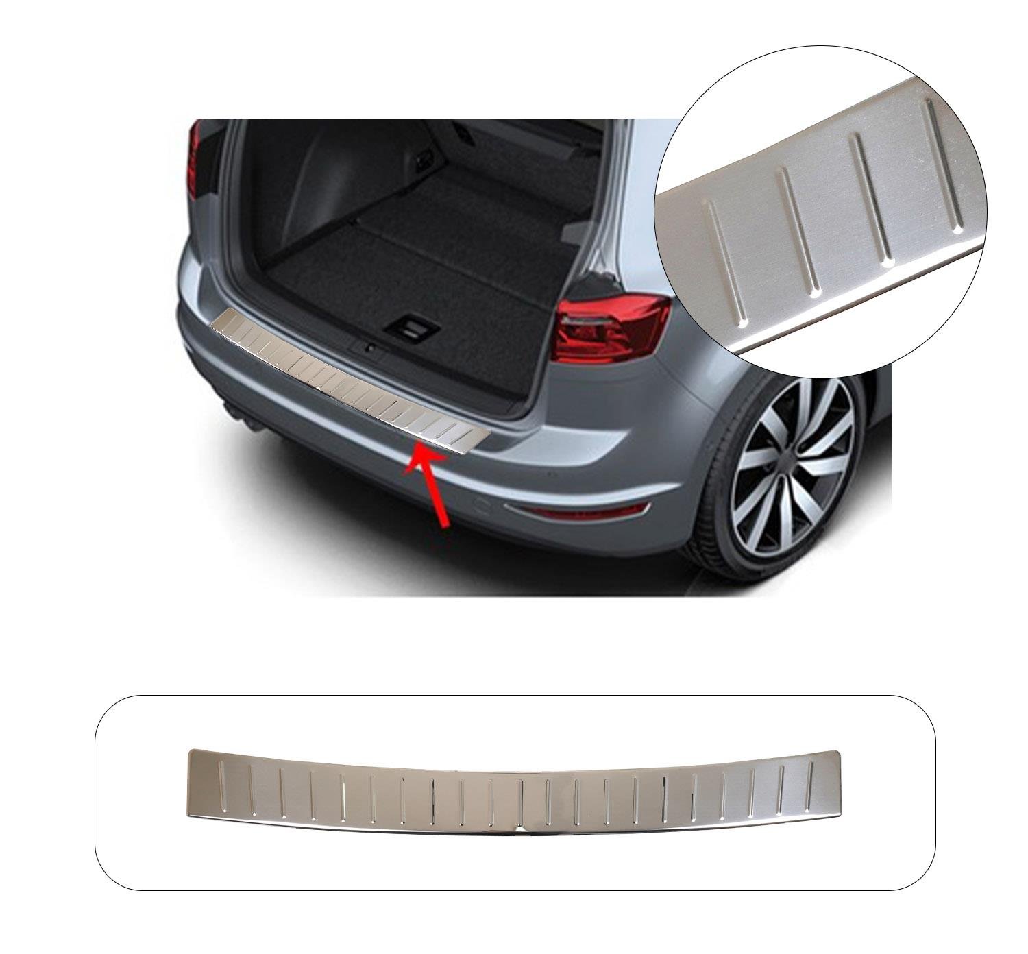 VW GOLF 7 SW 2012-2019 KROM PARLAK ARKA TAMPON ÜSTÜ KORUMA