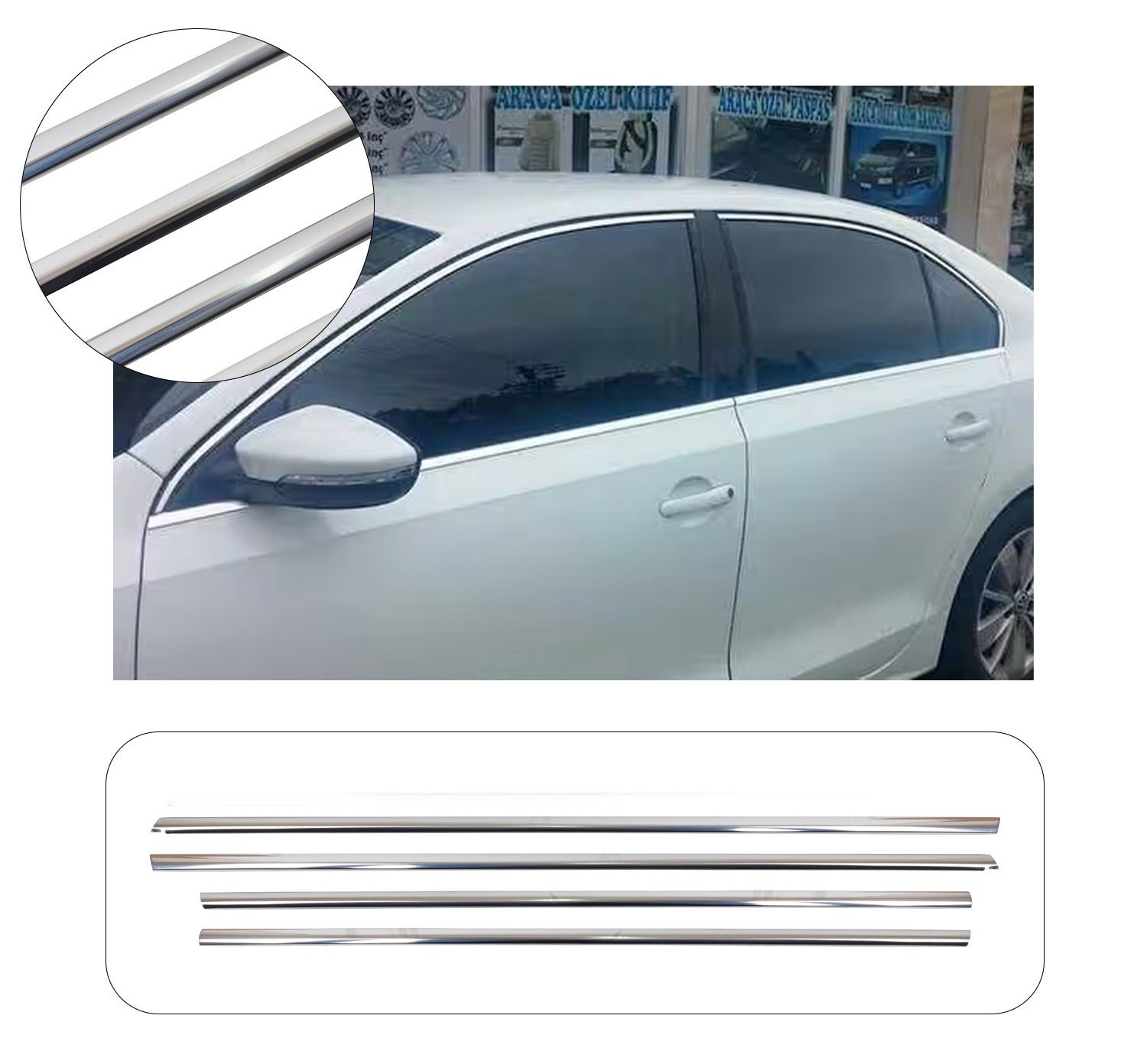 VW JETTA 2011- CAM ÇITASI 4 PRÇ