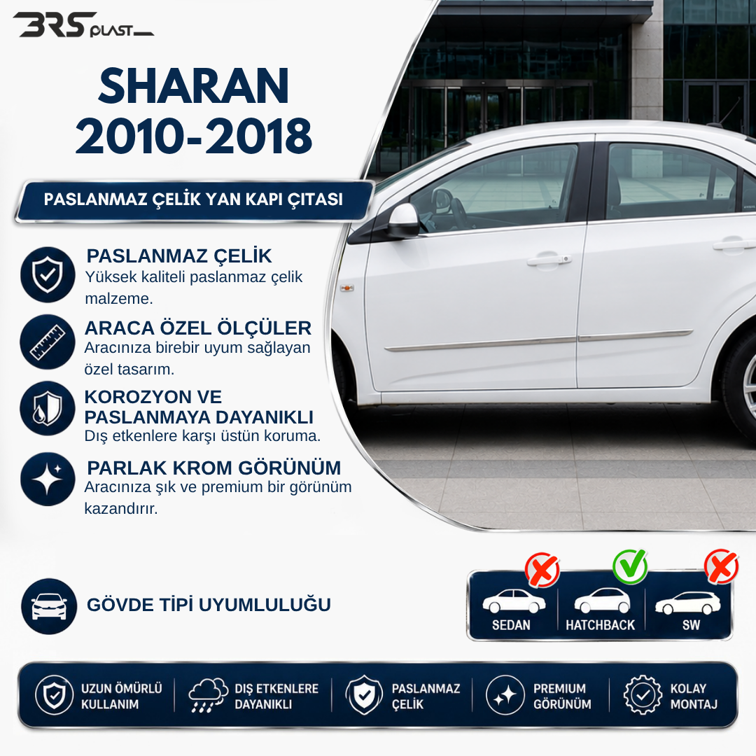 VW SHARAN MK2 2010-2018 YAN KAPI ÇITASI 4 PRÇ