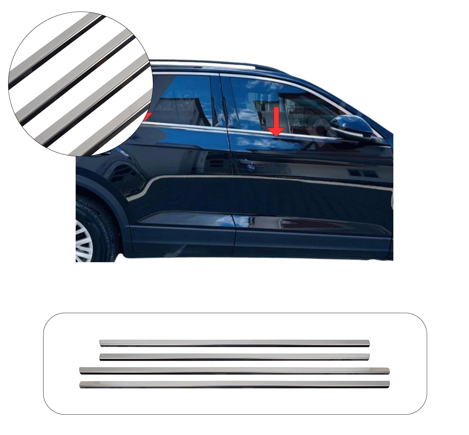 VW T-ROC 2017- CAM ÇITASI 4 PRÇ