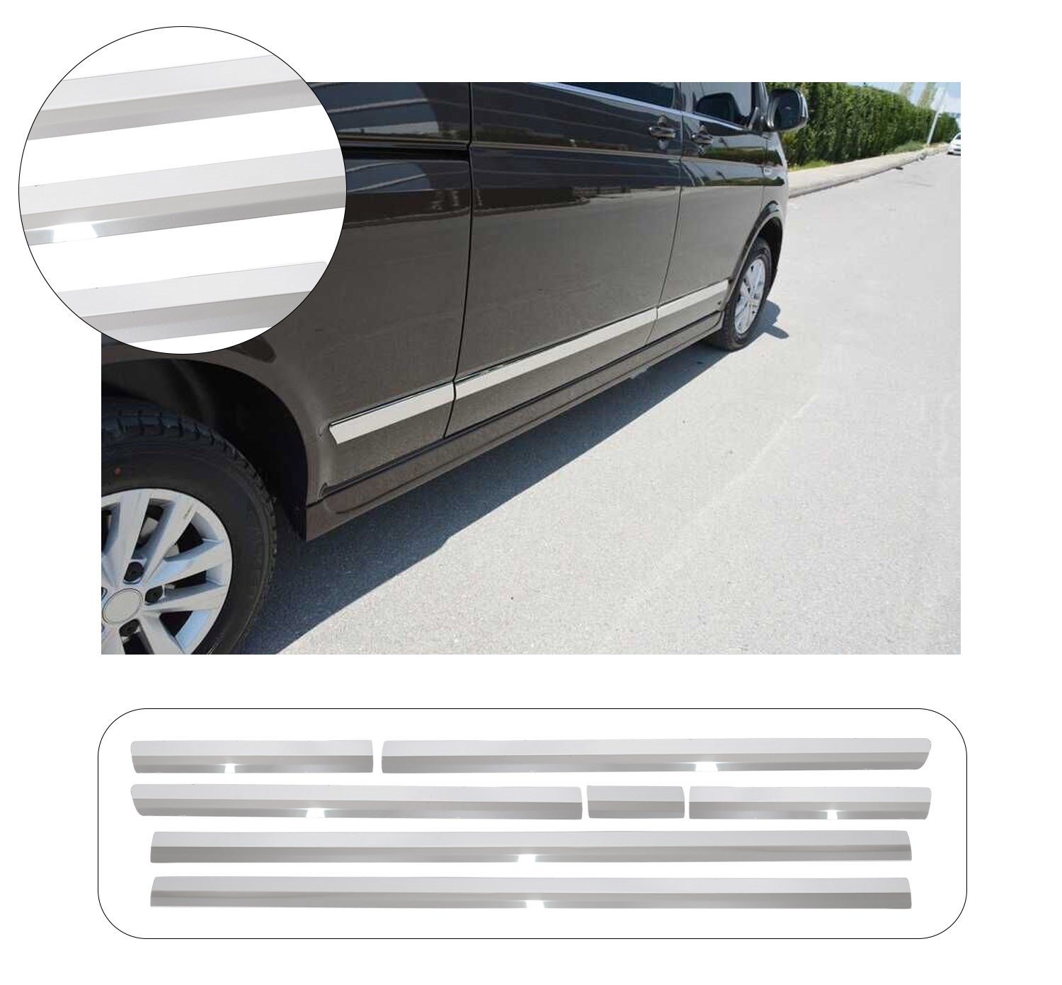 VW T5 2003- YAN KAPI ÇITASI UZUN ŞASE 7 PRÇ