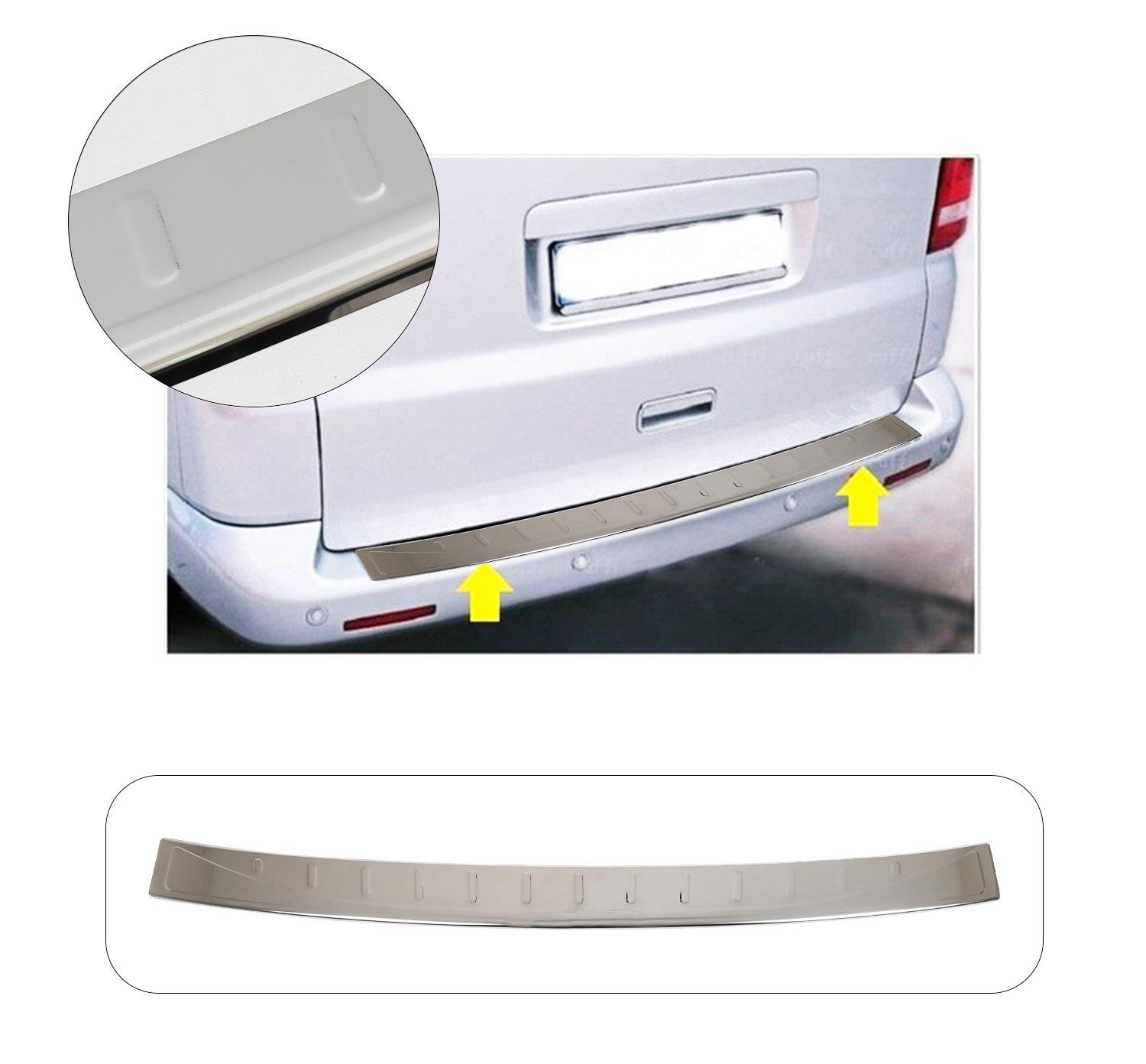 VW T6 2015- KROM PARLAK ARKA TAMPON ÜSTÜ KORUMA