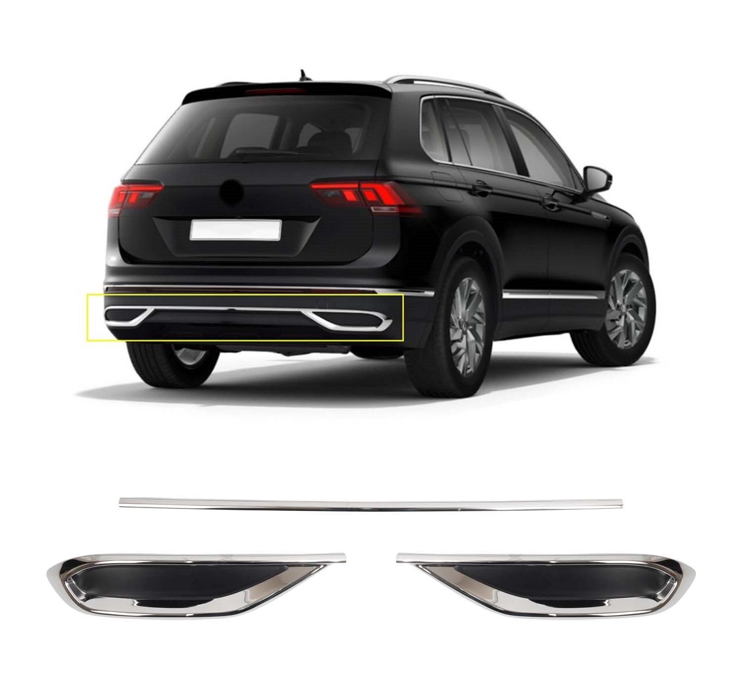 VW TIGUAN  2020- 3 PRÇ EGZOZ GÖRÜNÜMLÜ DİFÜZÖR
