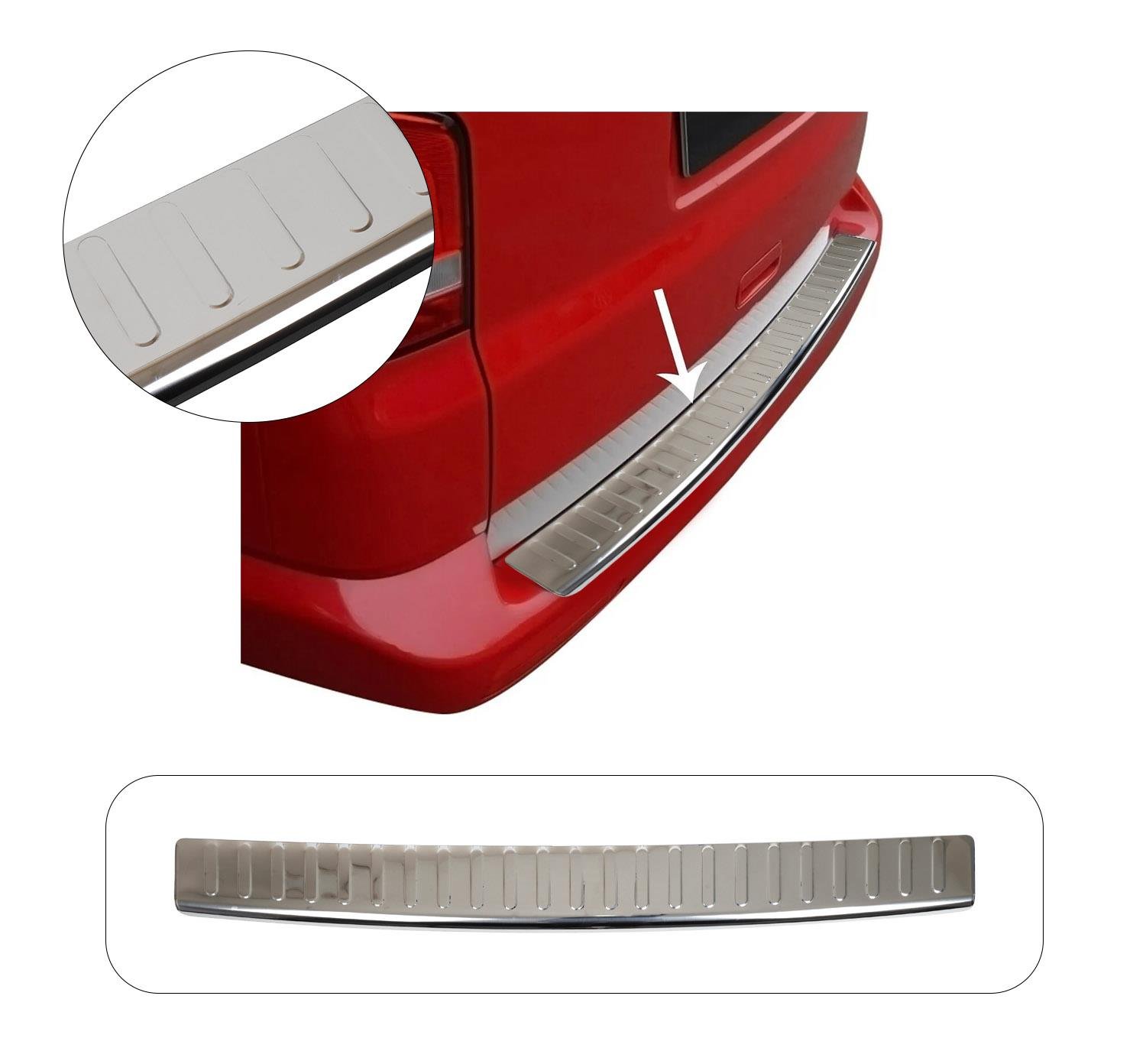 VW TRANSPORTER T4 1990-2003 KROM PARLAK ARKA TAMPON ÜSTÜ KORUMA