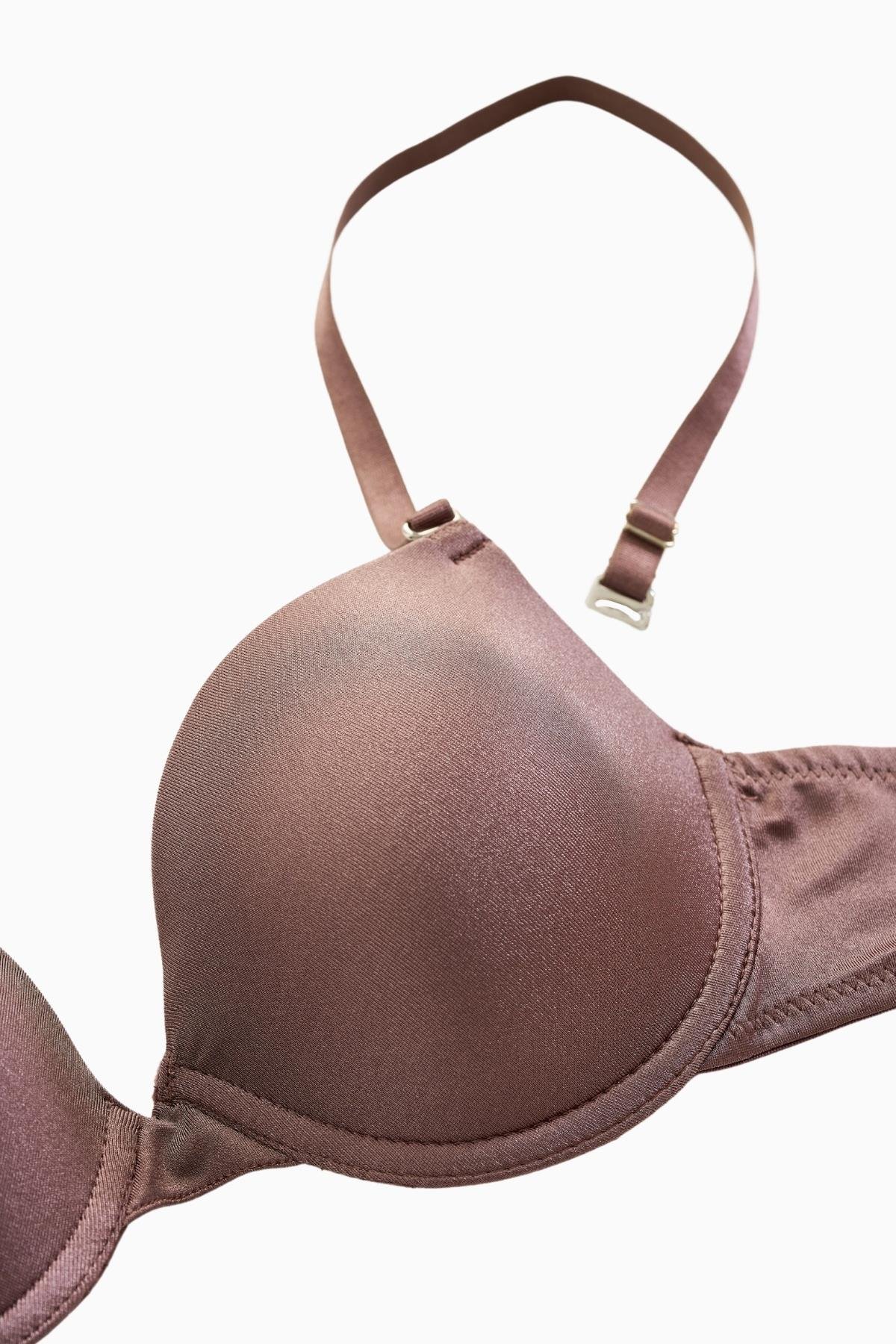 Alba Tak-Çıkar Askılı Mikro Sütyen - Desteksiz - Basic - 2535 - Bronz Kahve