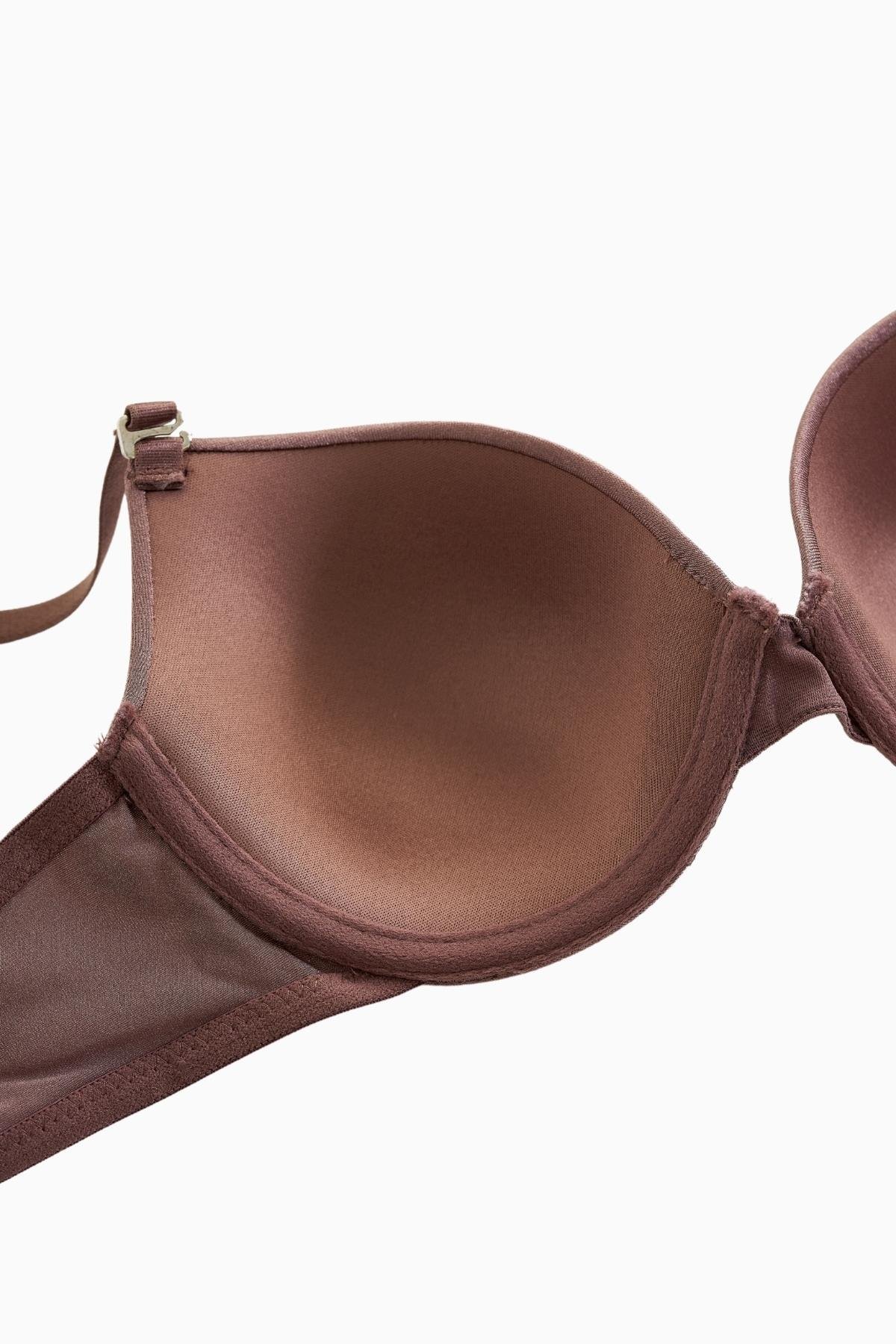 Alba Tak-Çıkar Askılı Mikro Sütyen - Desteksiz - Basic - 2535 - Bronz Kahve