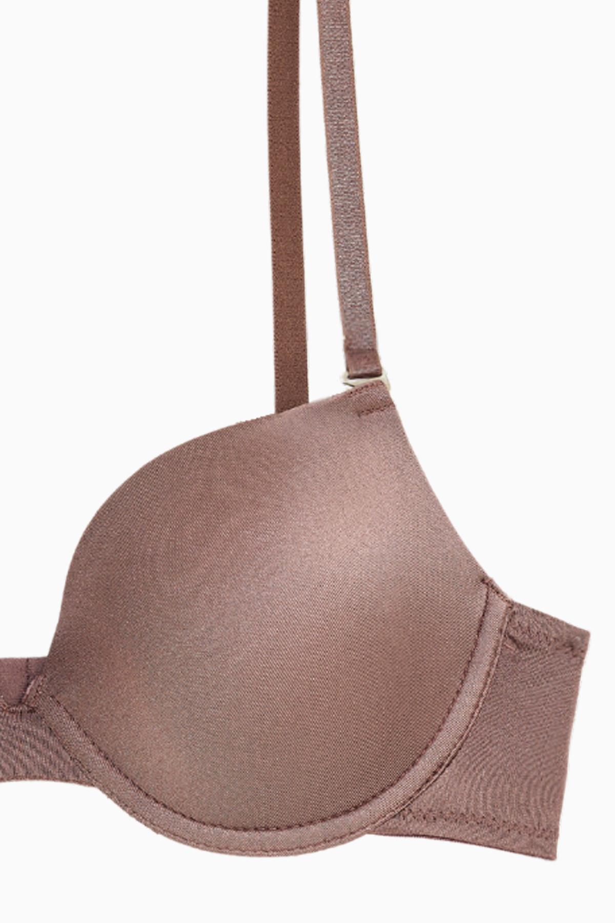 Alba Tak-Çıkar Askılı Mikro Sütyen - Desteksiz - Basic - 2535 - Bronz Kahve