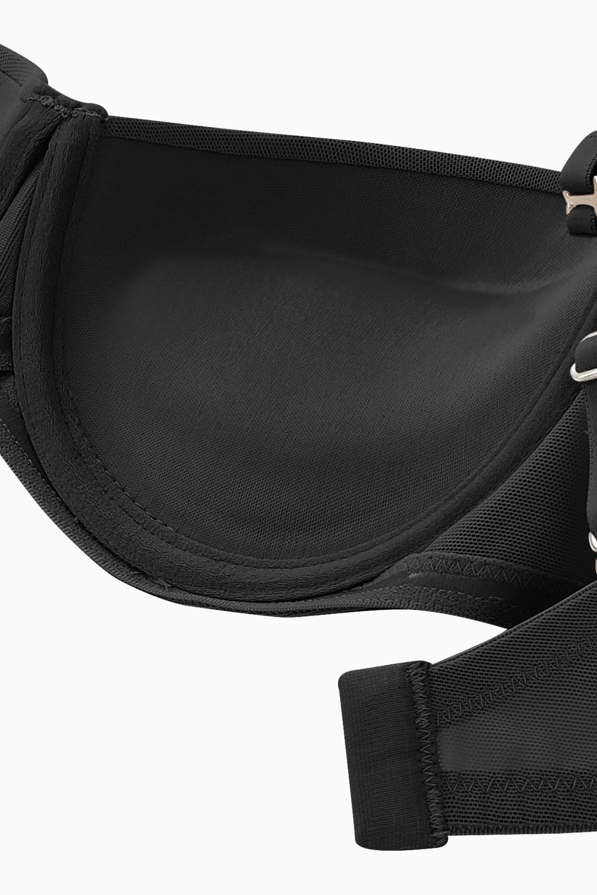 Alisa Premium Basic 2227 Siyah Push Up / Dolgulu Mesh Kumaş Straplez Sütyen