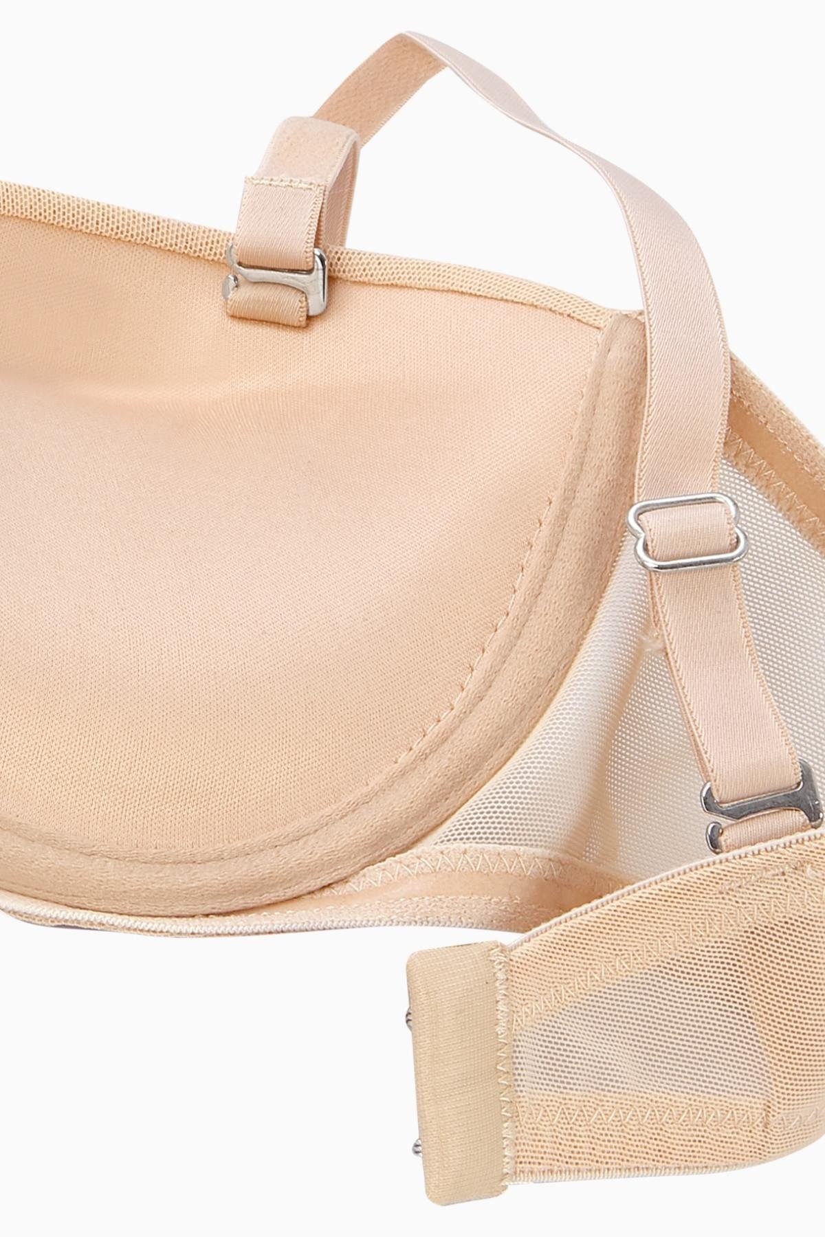 Alisa Premium Basic 2227 Ten Push Up / Dolgulu Mesh Kumaş Straplez Sütyen