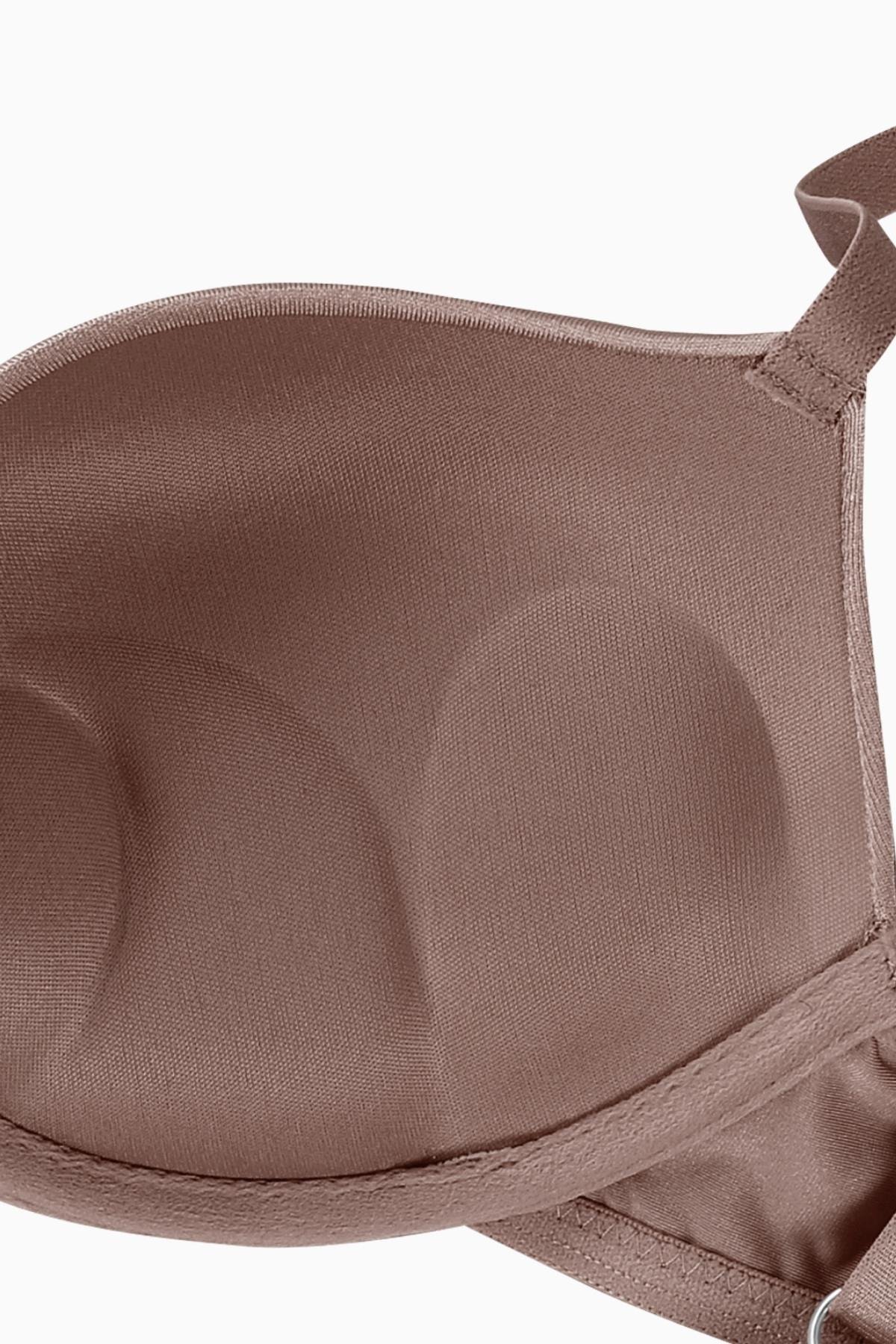 Andes 2527 Bronz Kahve Double Push Up / Ekstra Dolgulu Mikro Basic Sütyen