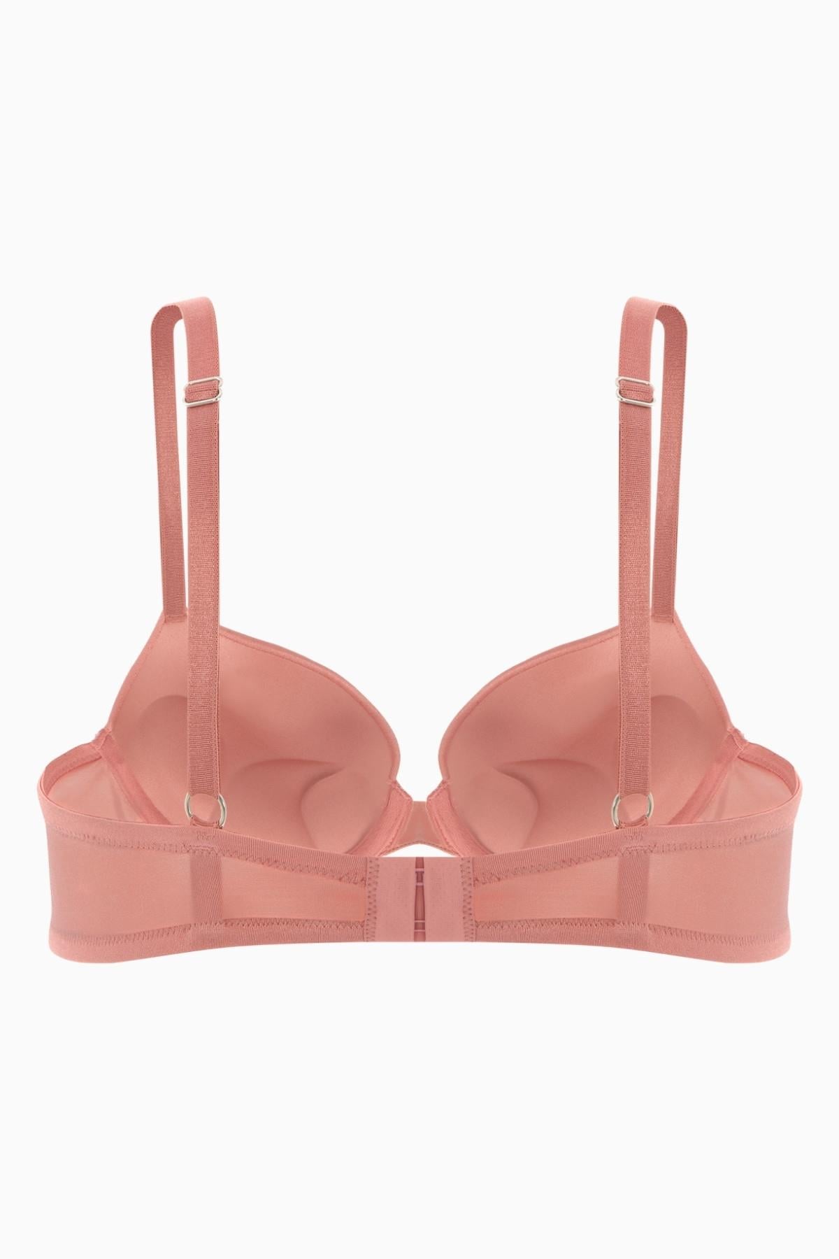 Andes 2527 Gül Kurusu Double Push Up / Ekstra Dolgulu Mikro Basic Sütyen