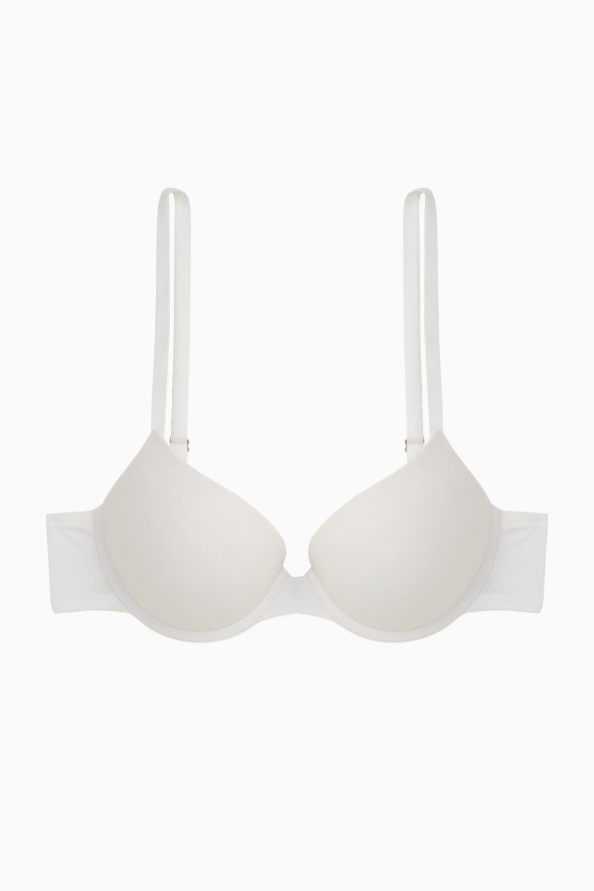 Andes Basic Mikro Kumaş Sütyen-Double Push Up Ekstra Dolgulu Balenli-2527-Beyaz