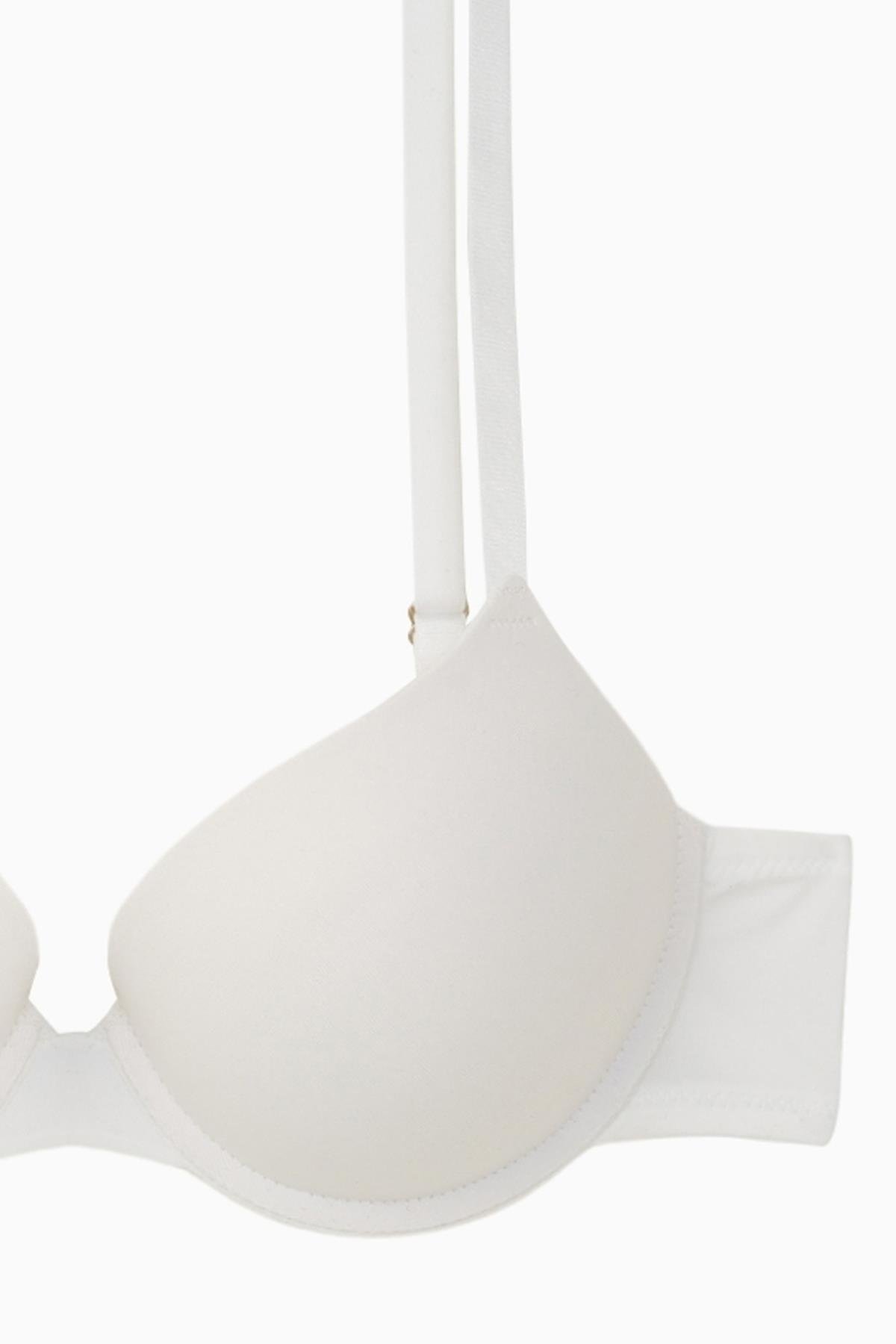Andes Basic Mikro Kumaş Sütyen-Double Push Up Ekstra Dolgulu Balenli-2527-Beyaz
