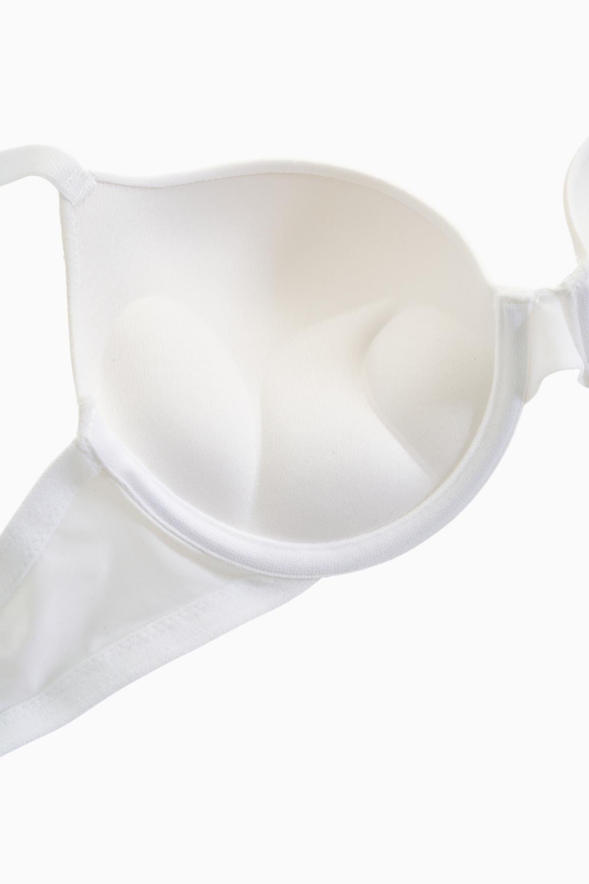 Andes Basic Mikro Kumaş Sütyen-Double Push Up Ekstra Dolgulu Balenli-2527-Beyaz