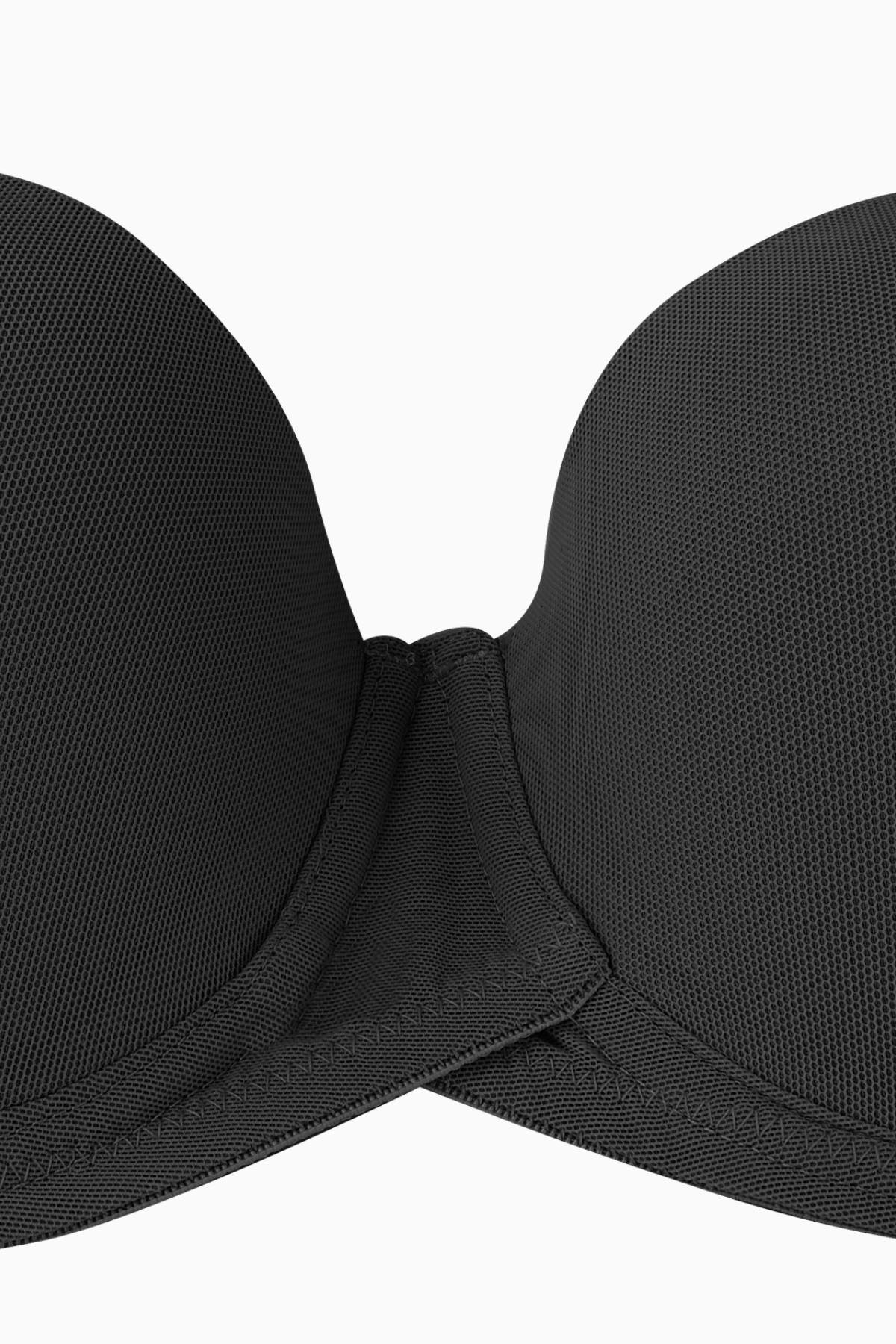 Anka Premium Basic 2228 Siyah Desteksiz Mesh Kumaş Straplez Sütyen (DD Cup Seçeneğiyle