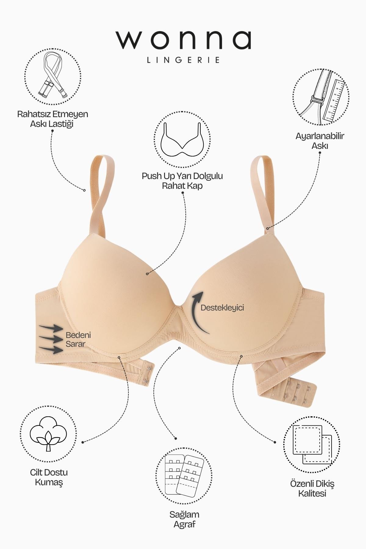 Luna Premium Basic 2222 Ten Soft Push Up / Yarı Dolgulu Mikro Sütyen