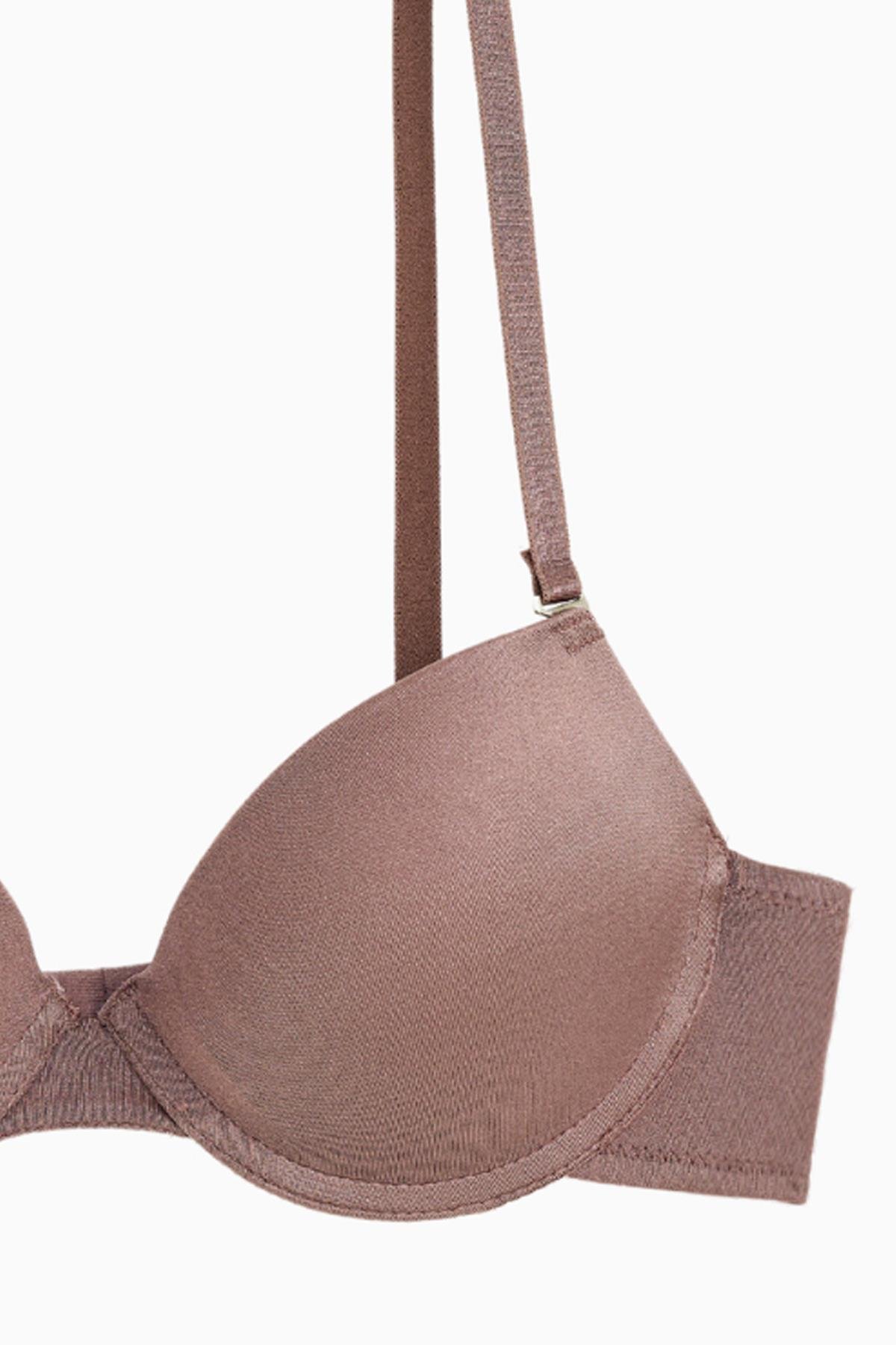 Luna Tak-Çıkar Askılı Mikro Sütyen - Soft Push Up, Yarı Dolgulu - Basic - 2533 - Bronz Kahve