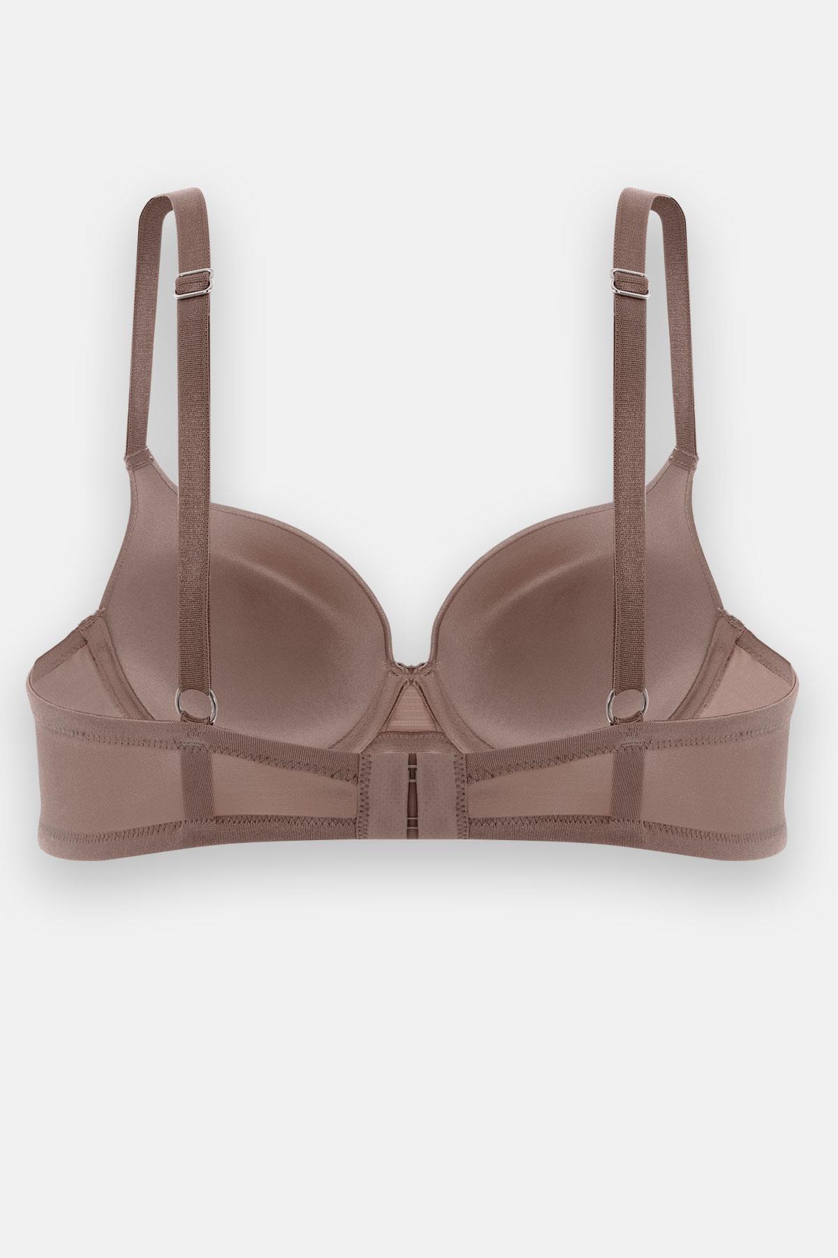 Mia 2529 Push Up / Dolgulu Mikro Basic Sütyen Bronz Kahve